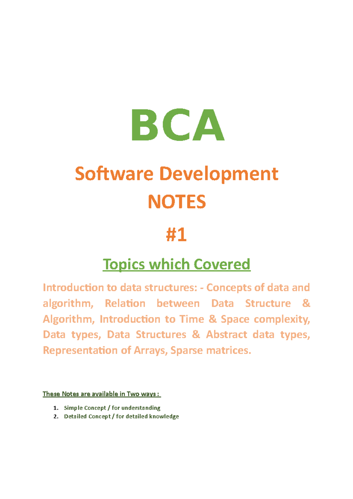 Unit 1 , BCA Software Development - BCA Software Development NOTES ...