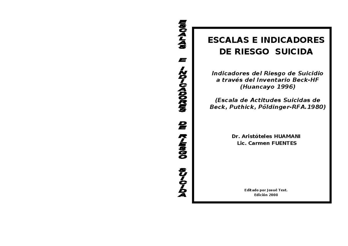 Inventario De Riesgo Suicida Para Adolescentes www.studocu.com