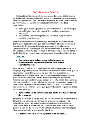 Atividade FGRH - Apontamentos - Criar um anúncio de vaga de emprego ...