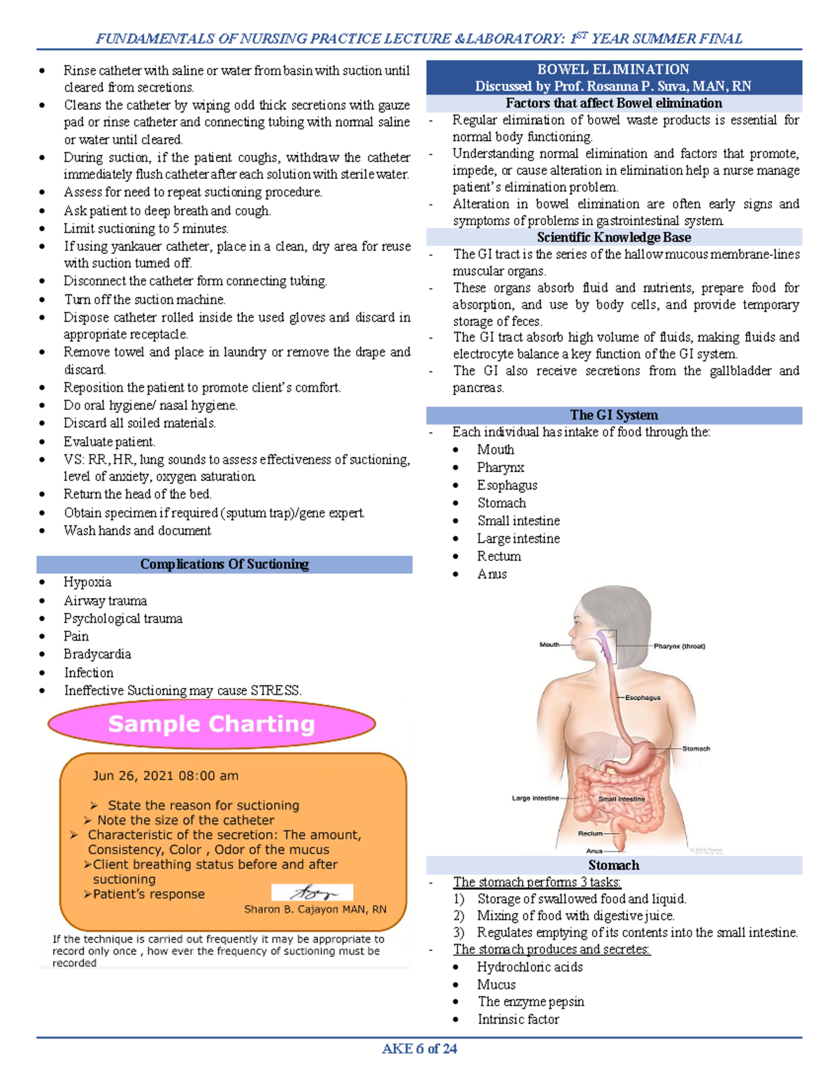 Bowel Elimination - FUNDAMENTALS OF NURSING PRACTICE LECTURE ...