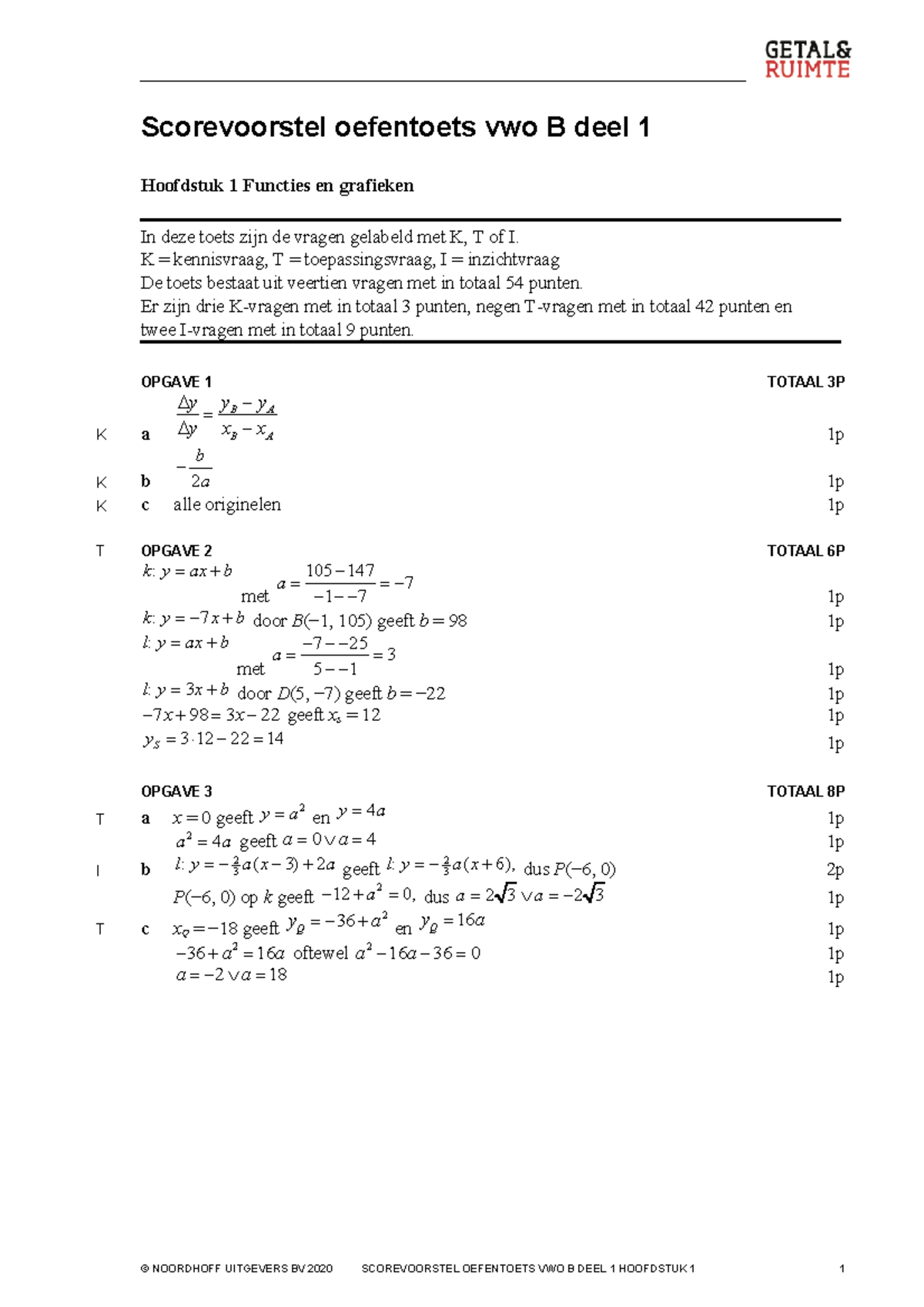 V4 WB Oefentoets H1 Scorevoorstel - © NOORDHOFF UITGEVERS BV 2020 ...