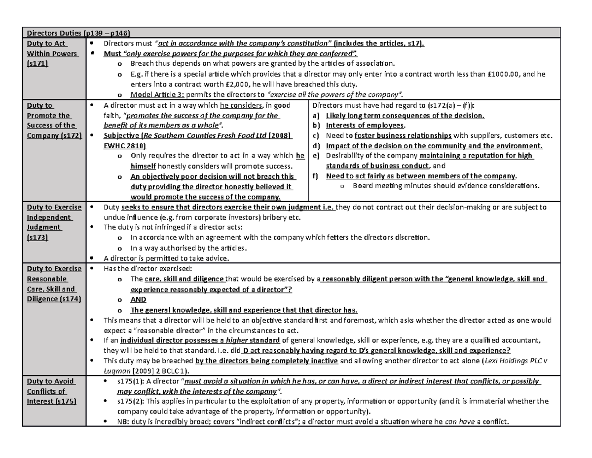 2-directors-duties-table-directors-duies-p139-p146-duty-to-act