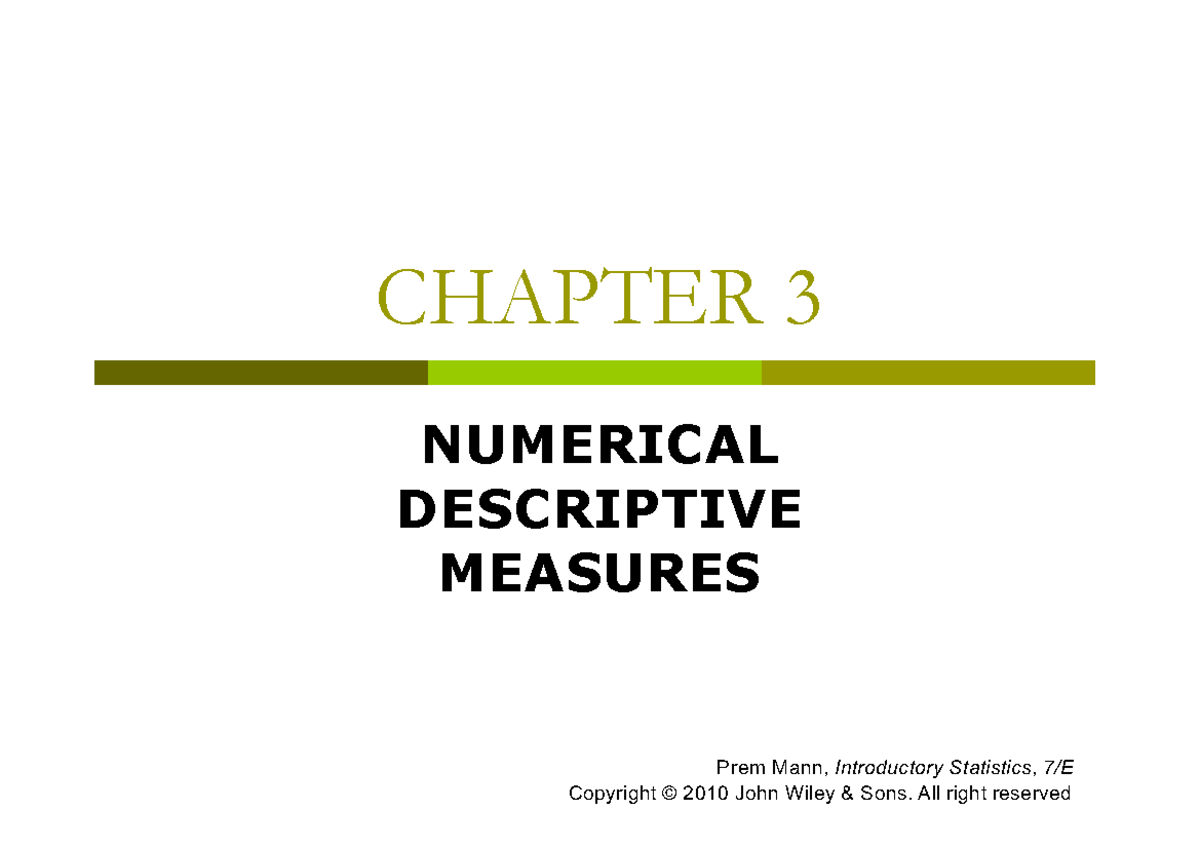 Ch03 MMR - Hope this will help you Thank you - CHAPTER 3 NUMERICAL ...