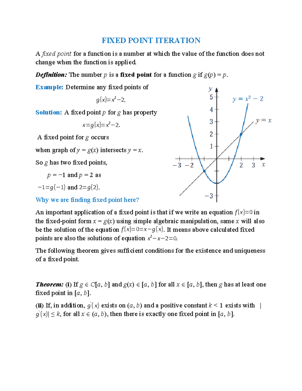 Fixed Point Iteration - FIXED POINT ITERATION A fixed point for a ...