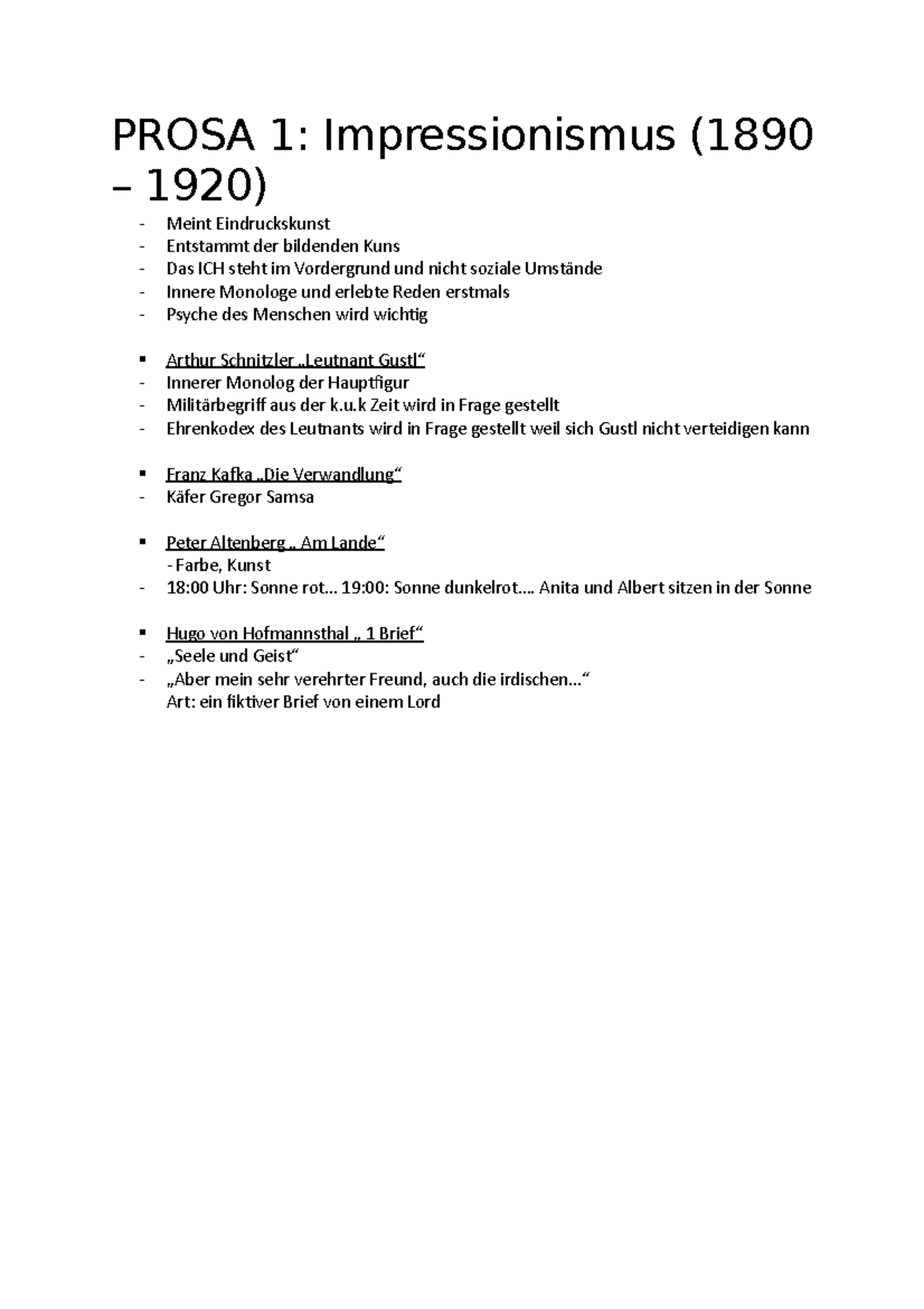 Prosa 2; kritisches Volksstück und episches Theater - PROSA 1 ...