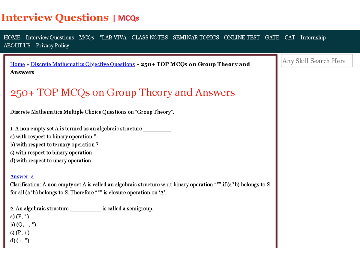 1 - Group Theory - Discrete Mathematics - FAST - Studocu