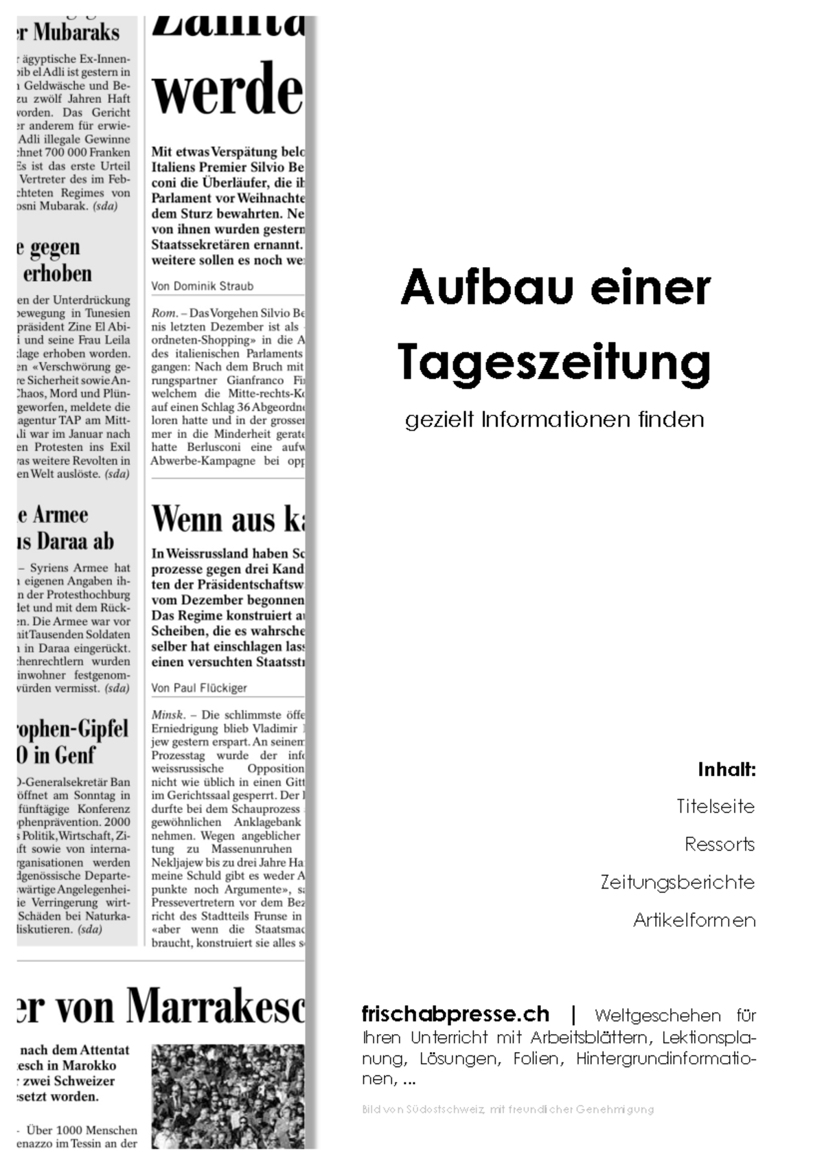 Aufbau Einer Titelseite Einer Zeitung 110523 Zeitung Aufbau - Aufbau einer Tageszeitung gezielt Informationen