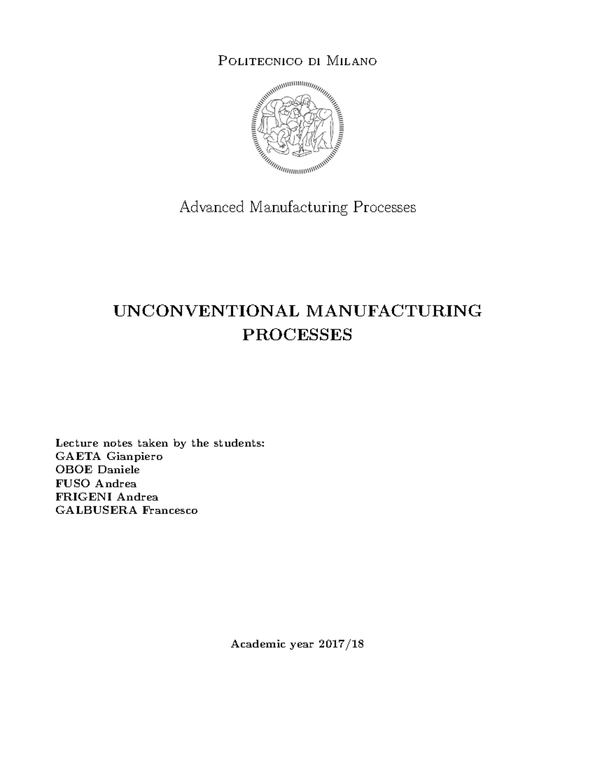 Lecture+notes+AMP - riassunto - Politecnico di Milano Advanced ...
