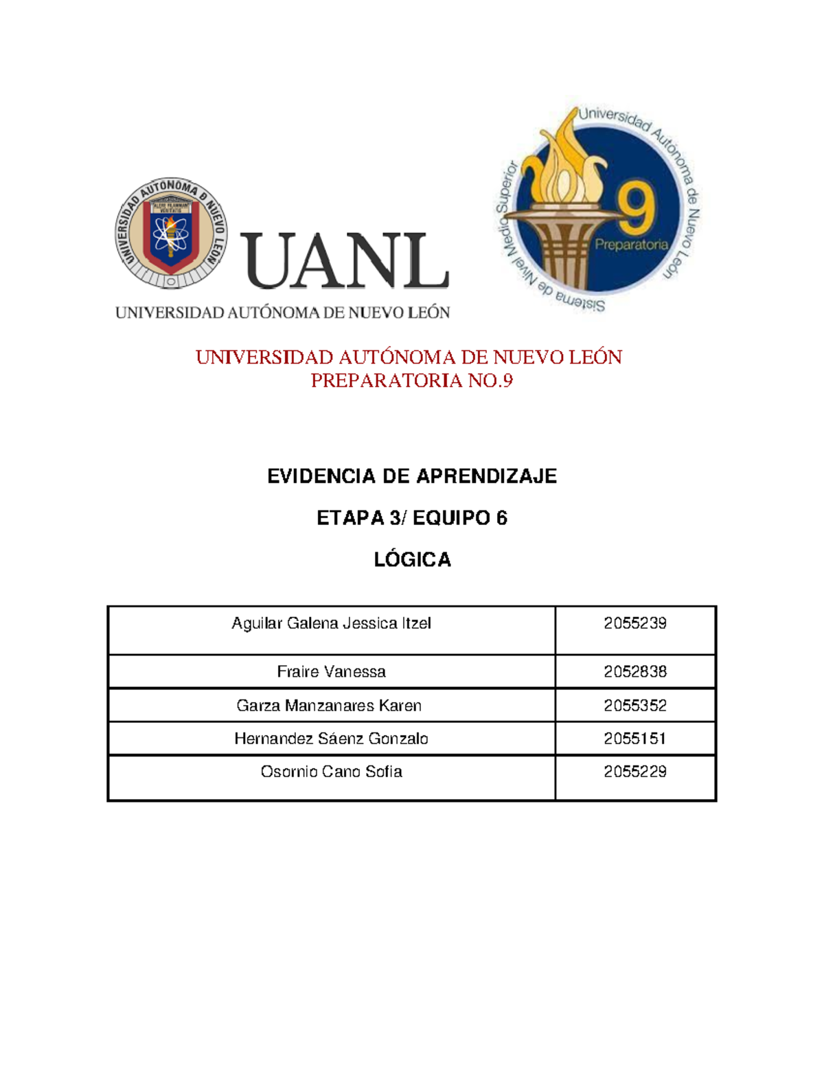 E6 E3 Logica - sgh - UNIVERSIDAD AUTÓNOMA DE NUEVO LEÓN PREPARATORIA NO ...