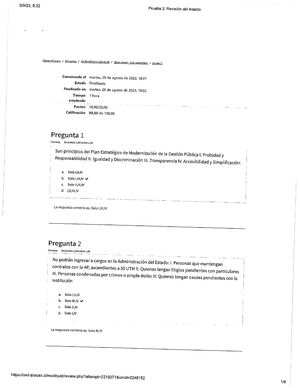 Prueba 2 AP - 2023-3B-ADMINISTRACIÓN PÚBLICA/301- CED-BI Comenzado El ...