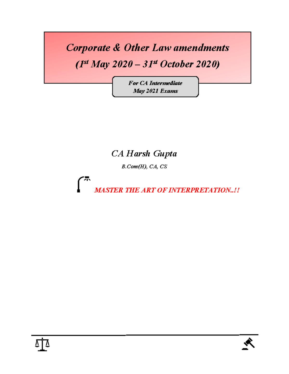 Inter Law Amendments May2021 2 - CA Harsh Gupta B(H), CA, CS MASTER THE ...