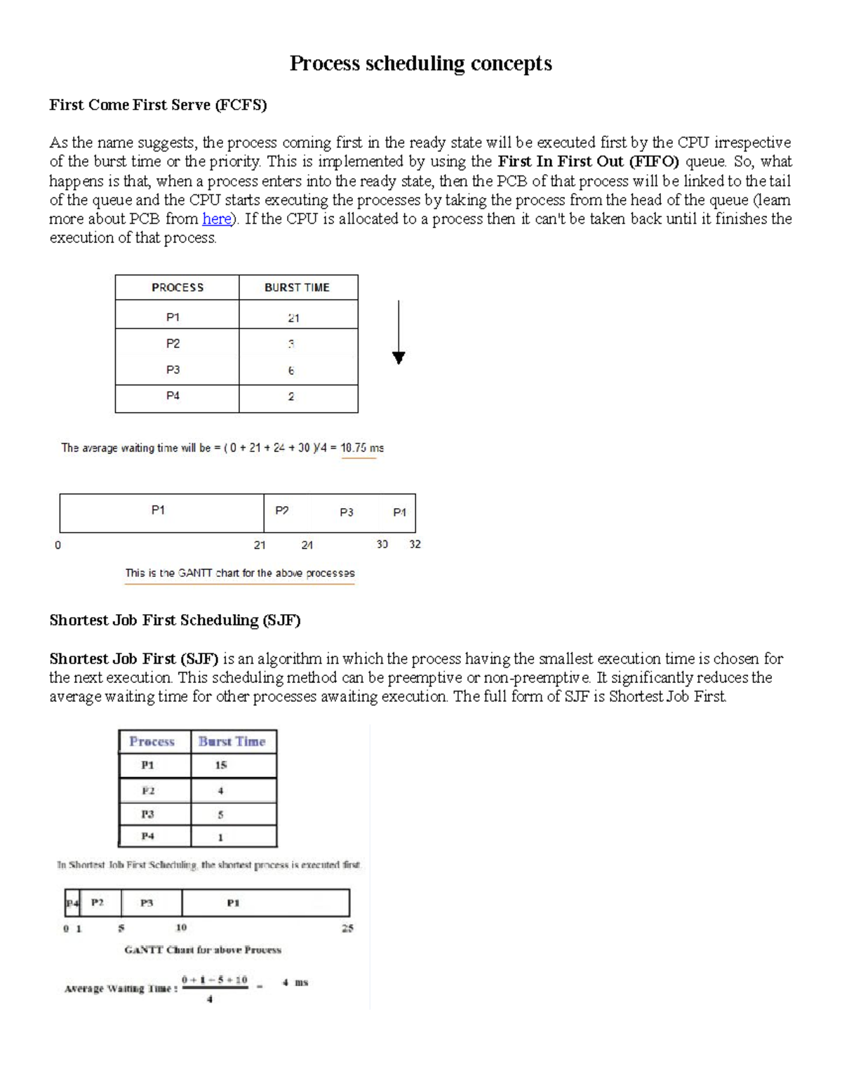 Process Scheduling Ex - gdfhfdhdf - Process scheduling concepts First ...