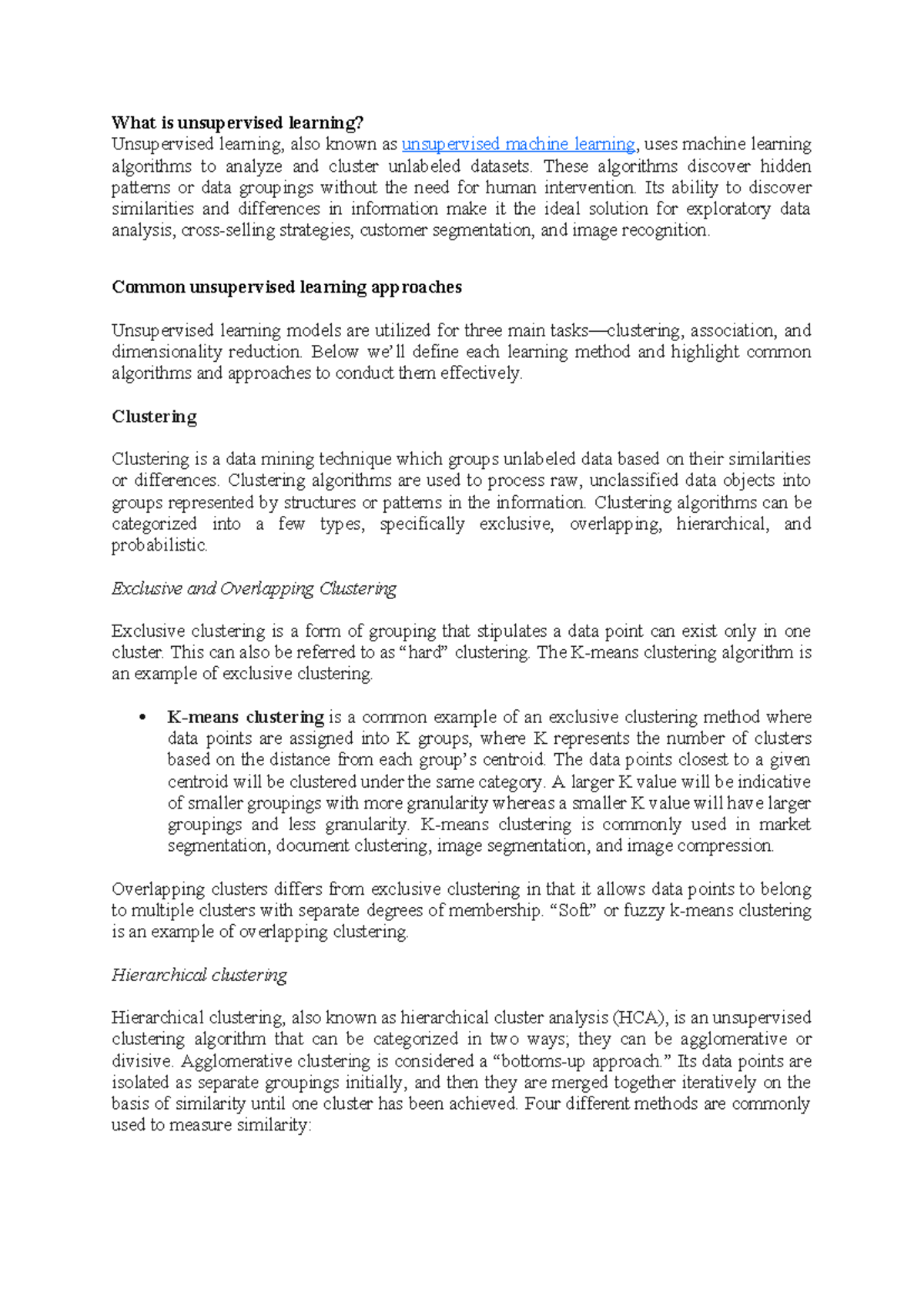 Unsupervised learnnig - What is unsupervised learning? Unsupervised ...