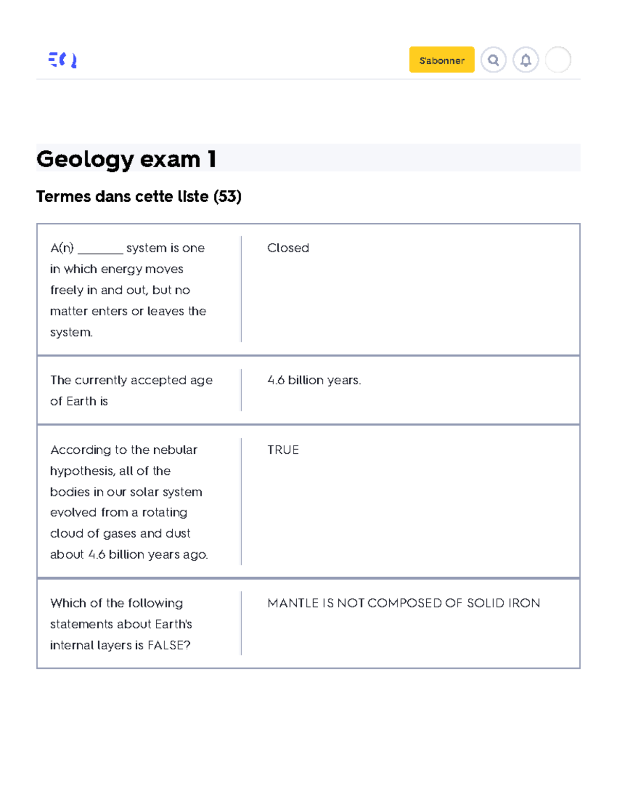 Geology exam 1 Cartes Quizlet S'abonner Geology exam 1 Termes dans