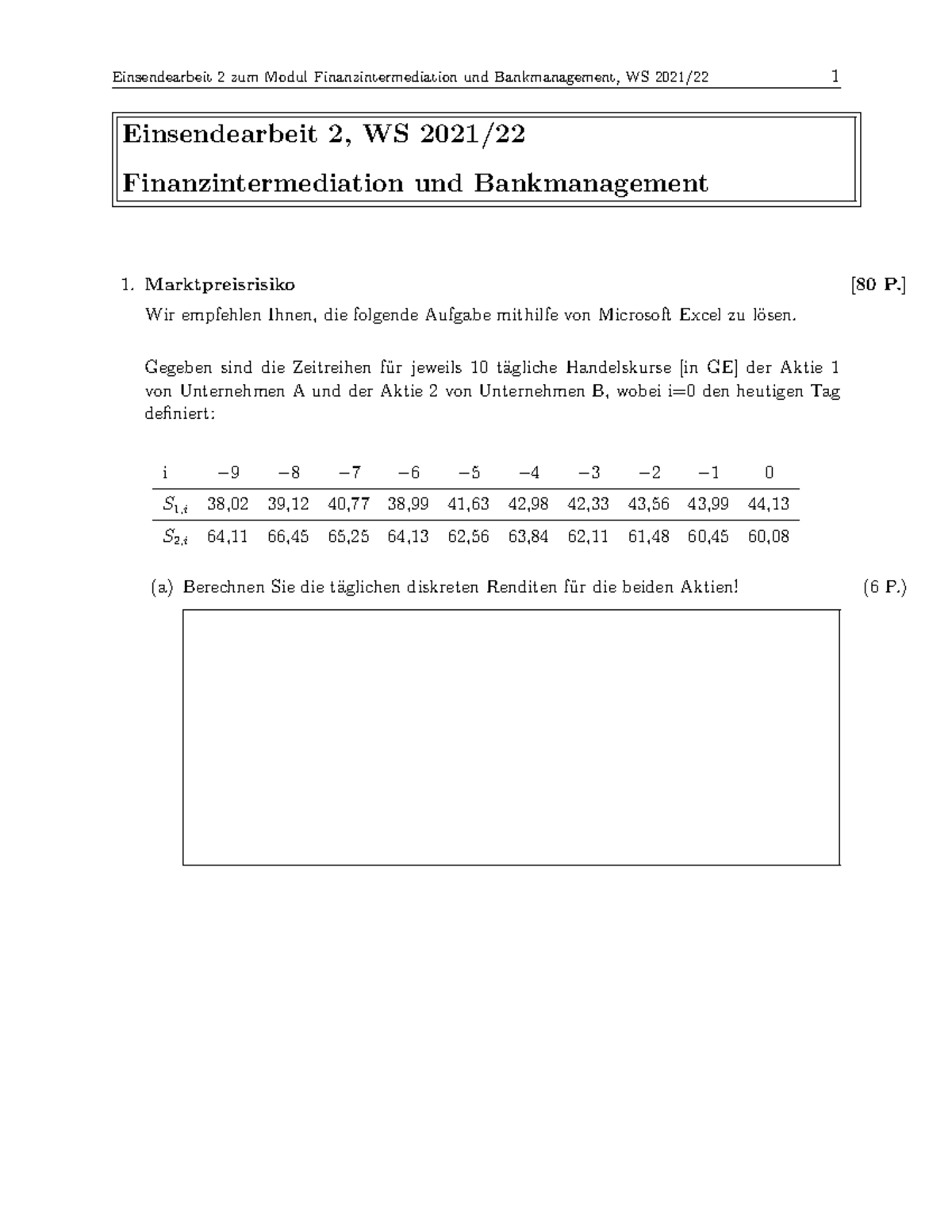 31521 Einsendearbeit 2 WS 21-22 - Einsendearbeit 2, WS 2021 ...