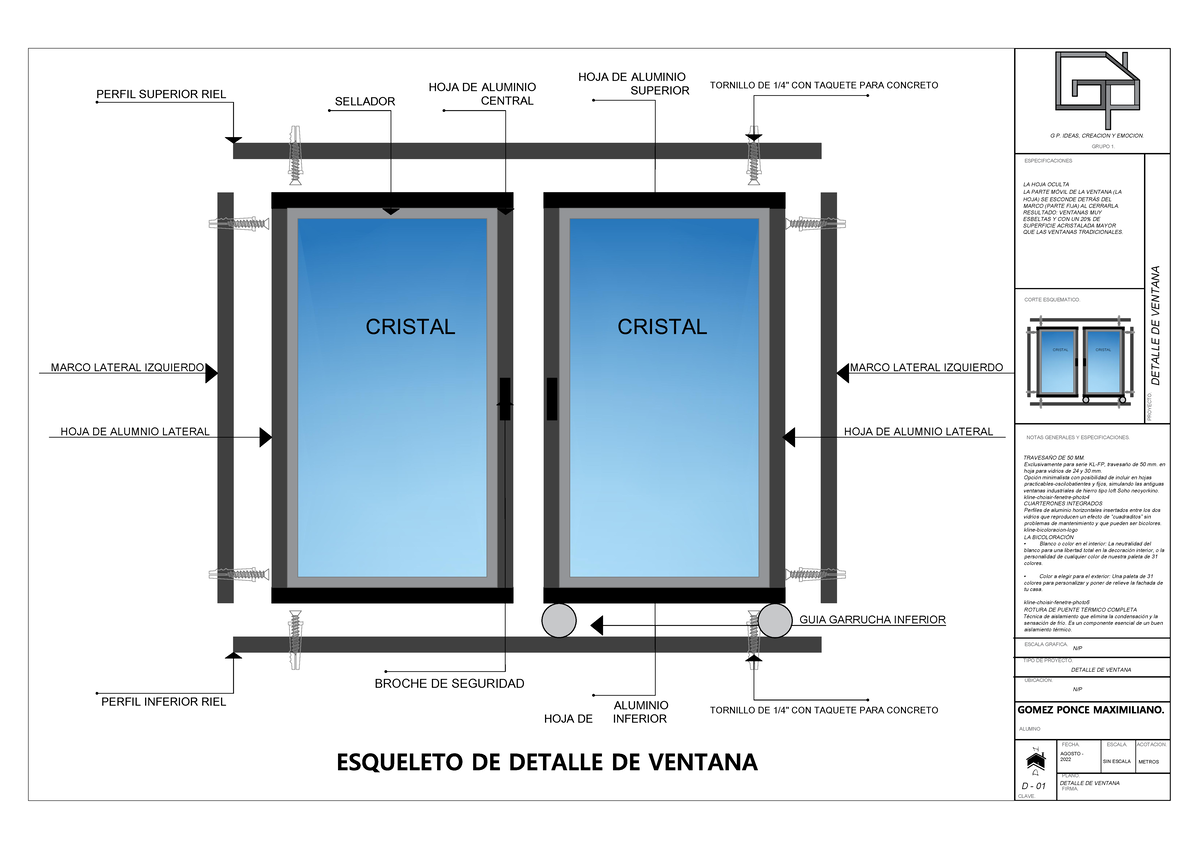 detalle de ventana de aluminio