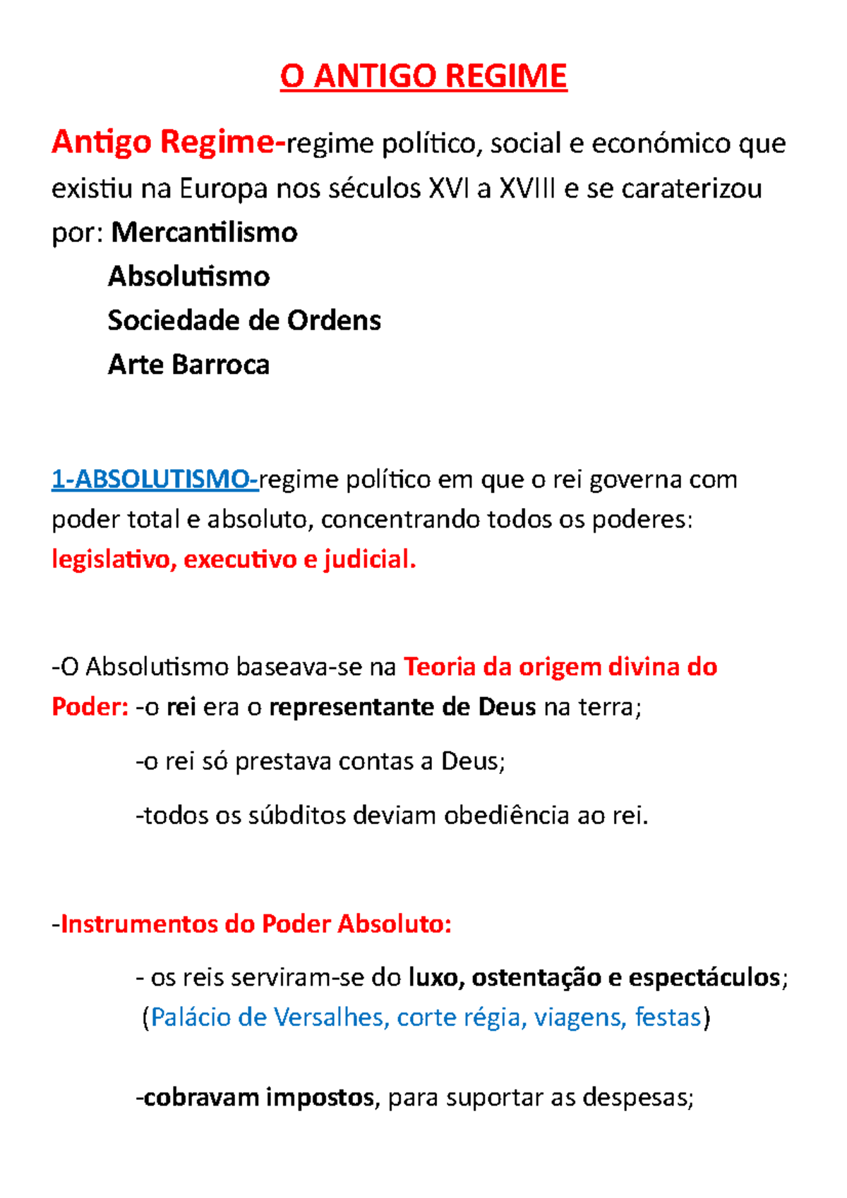 O Antigo Regime - Apontamentos de história - O ANTIGO REGIME Antigo ...