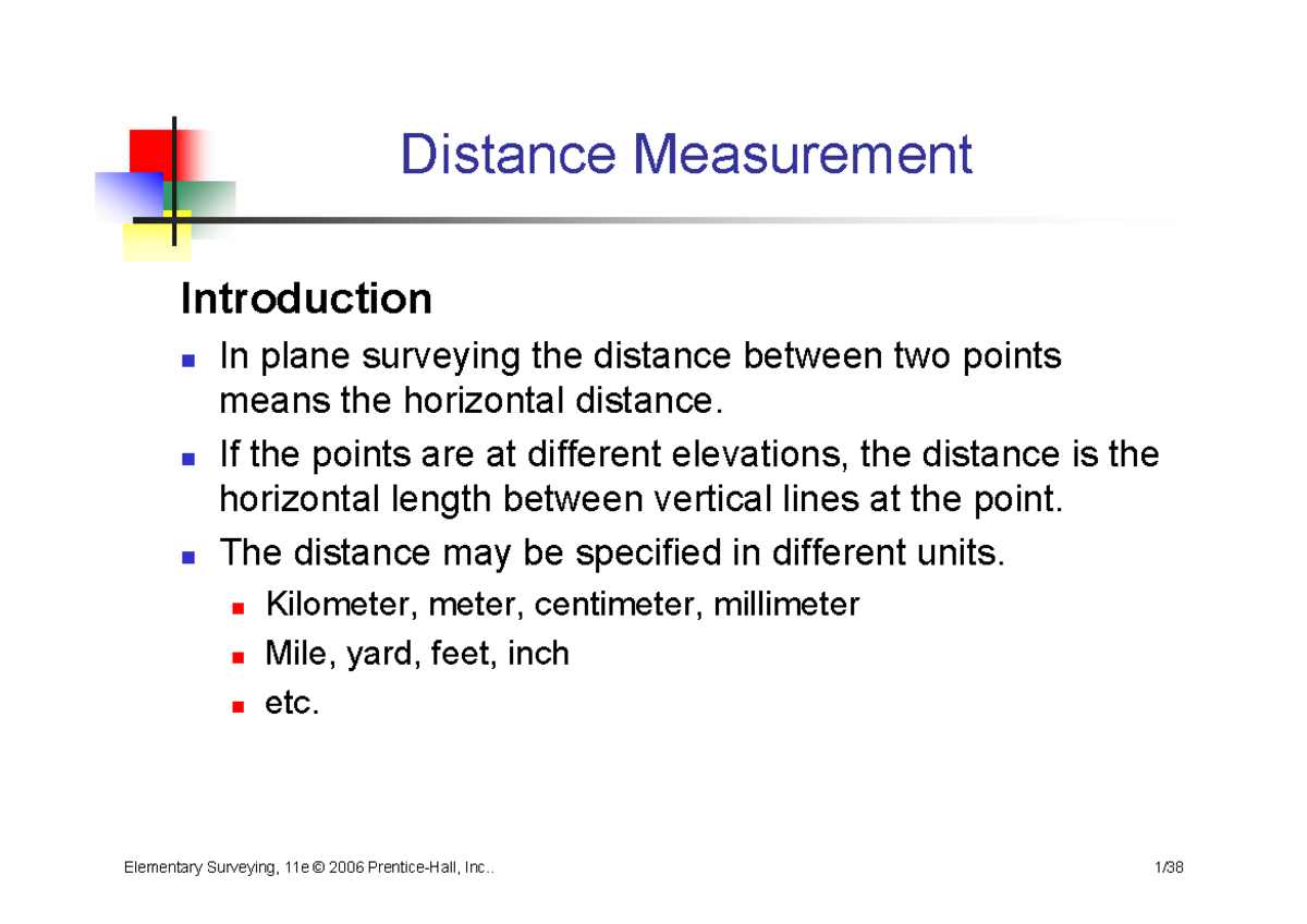 Distance Measurement - Introduction In Plane Surveying The Distance ...