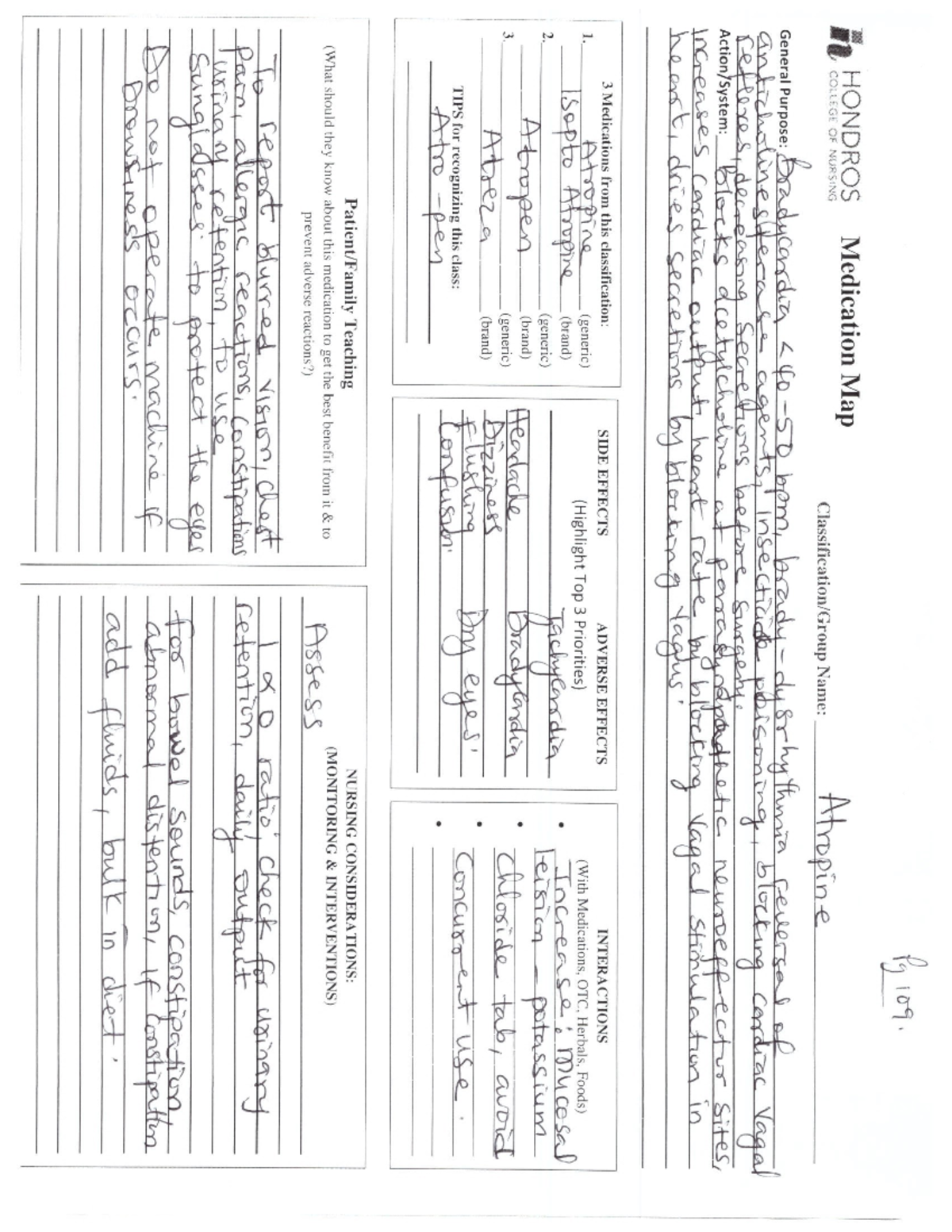 MED Assign A - Medication map to leran - Pg 109. HONDROS Medication Map ...