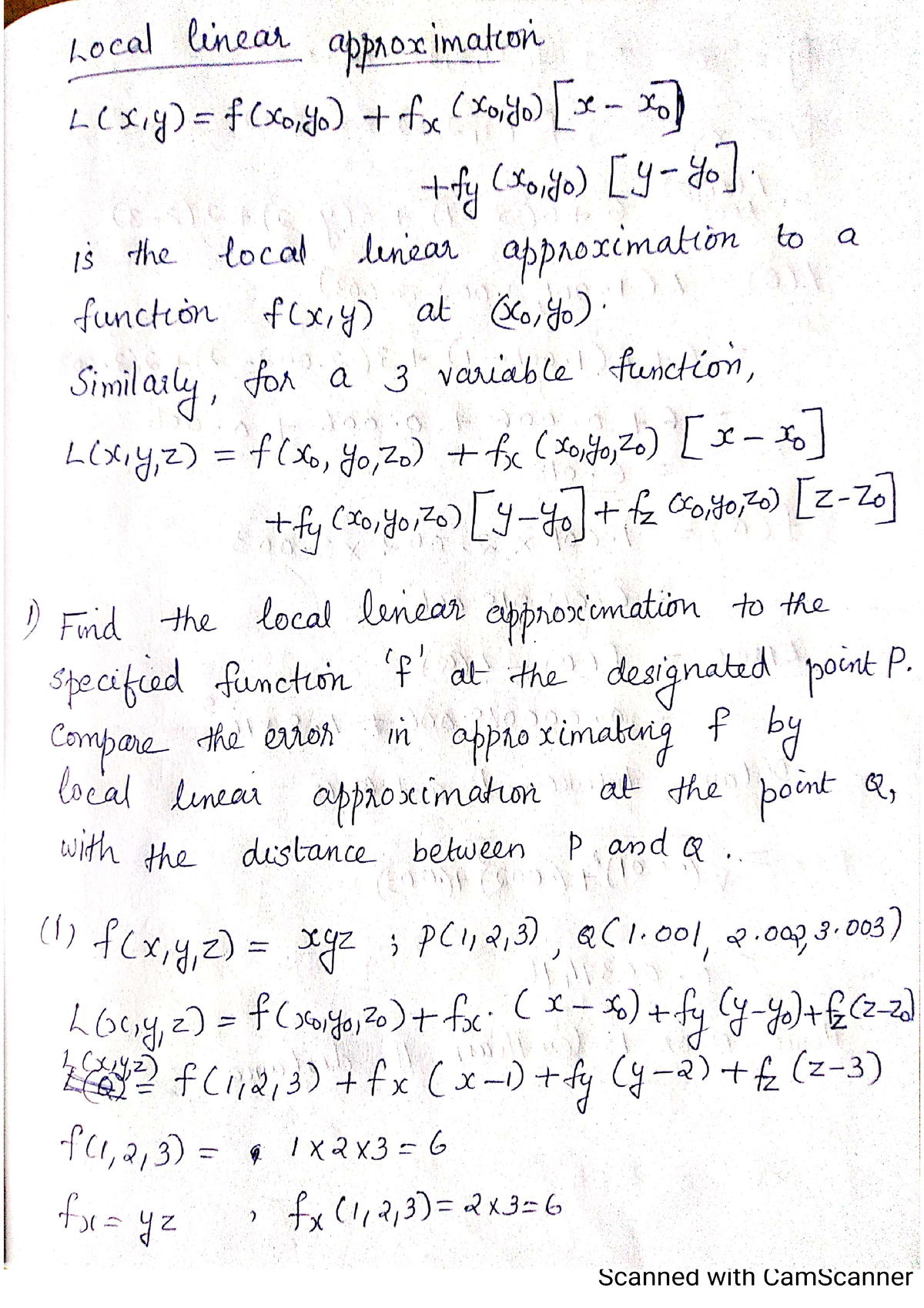 Local linear approximation - Linear Algebra And Calculus - Studocu