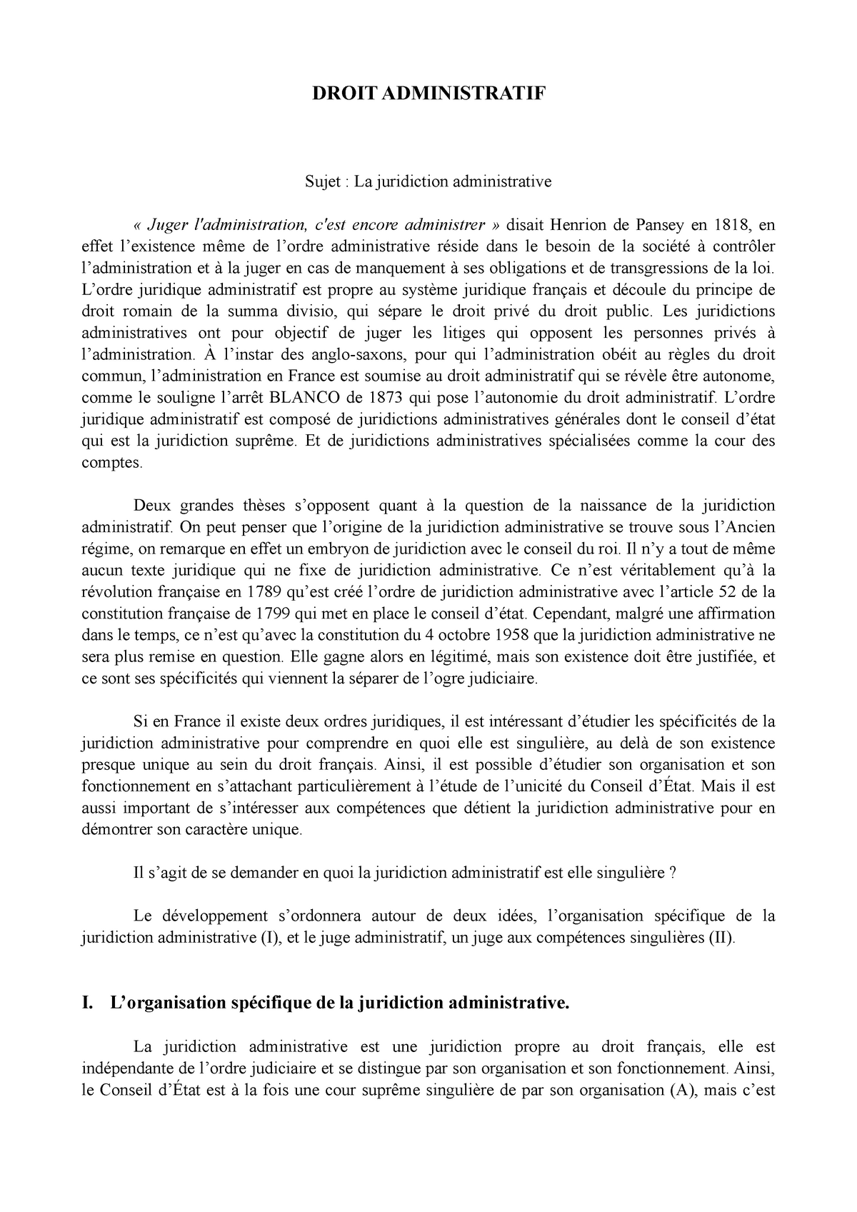 dissertation la juridiction administrative