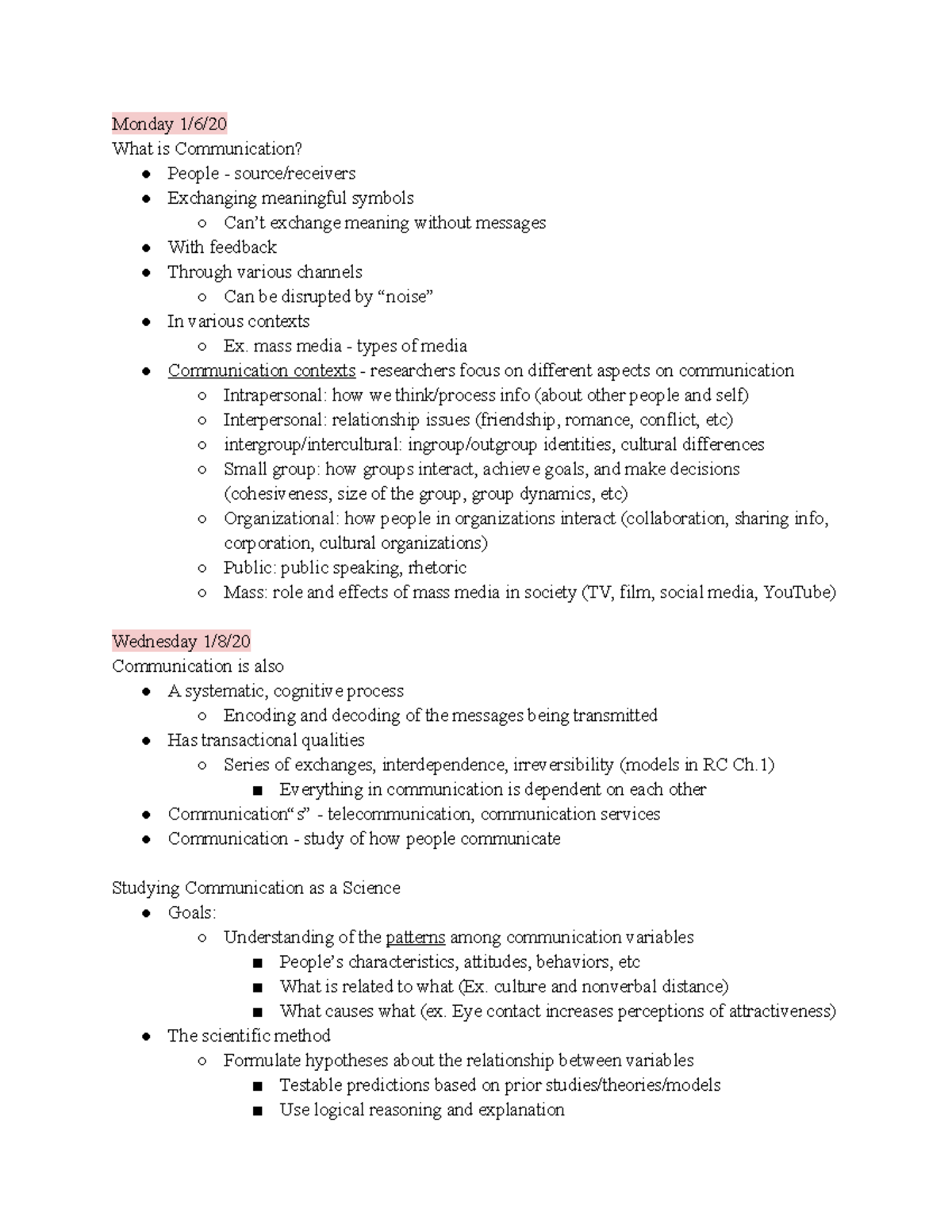 COMM 1 Lecture Notes until Midterm - COMM1 - UC Santa Barbara - Studocu