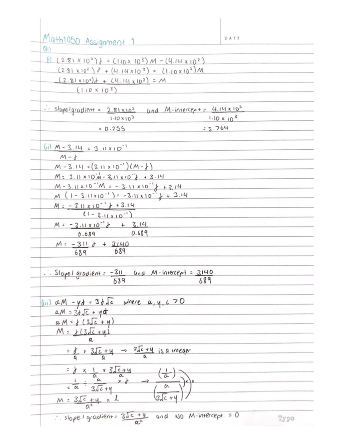 530318899, MATH1050 Assignment 1 - MATH1050 - Studocu