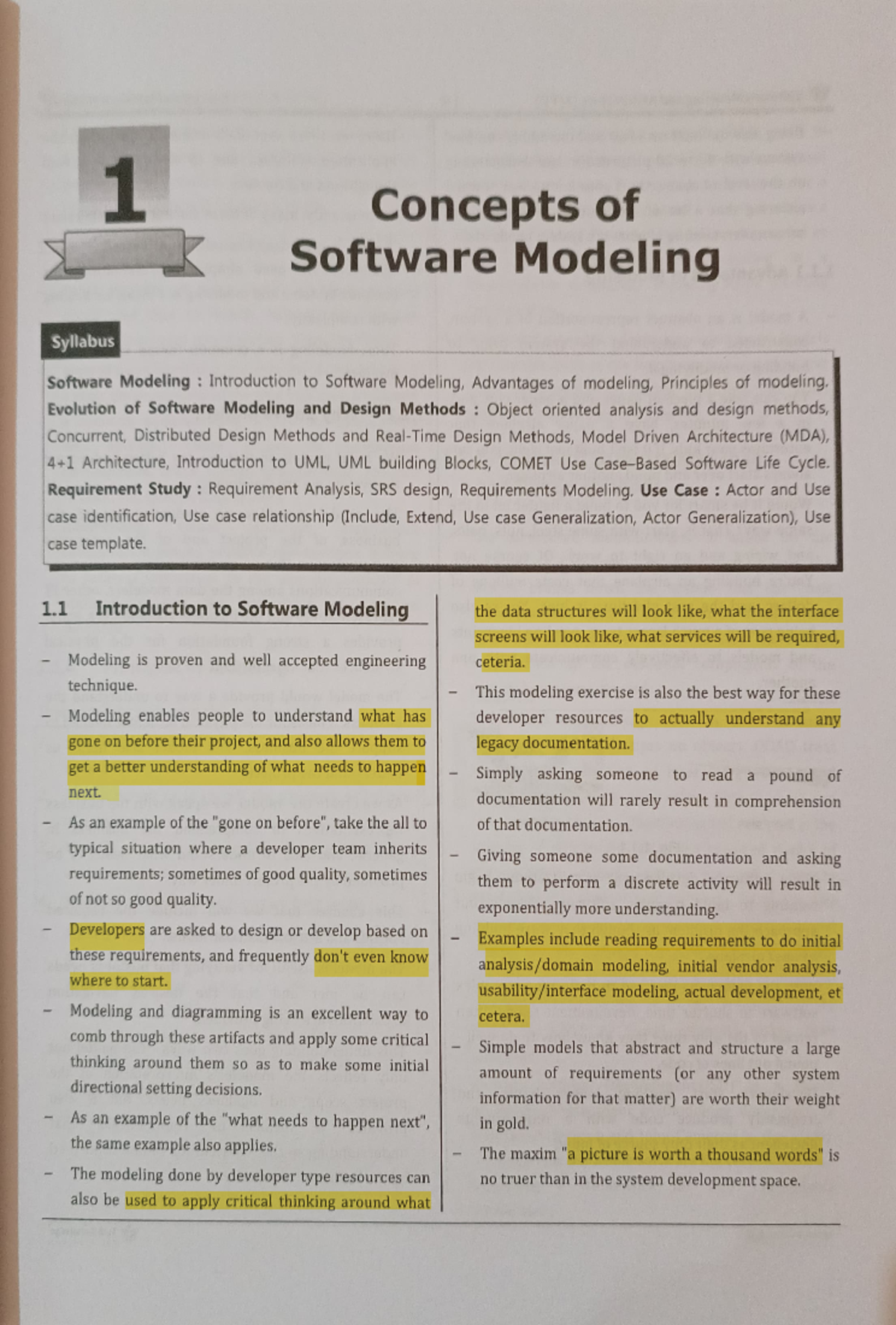 Sma unit 1 - 1 Concepts of Software Modeling Syllabus Software Modeling ...