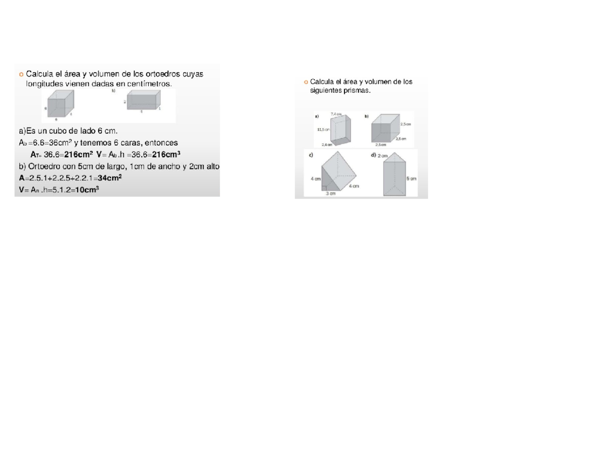 Area y volumen de prsmas - Derecho Concursal - C alcula e l ár ea lat ...