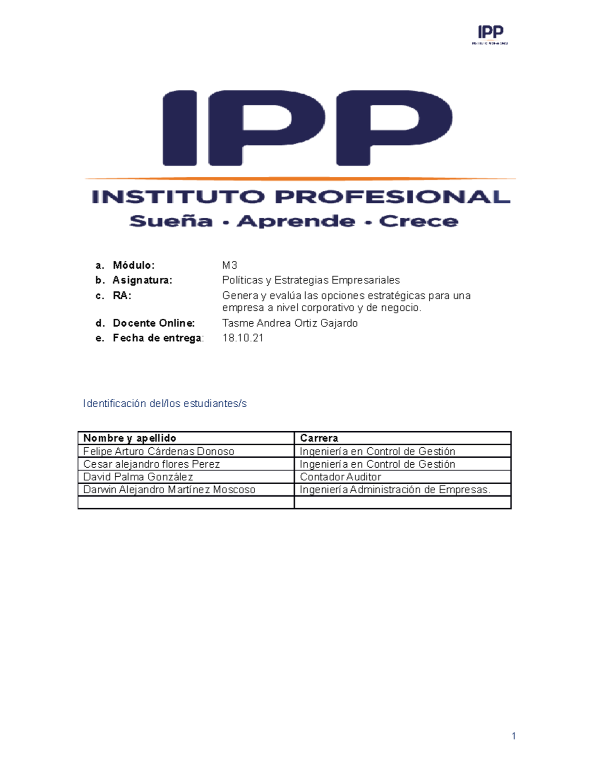 Grupo 2 TG M3 Politicas Y Estrategias Empresariales - A. Módulo: M B ...