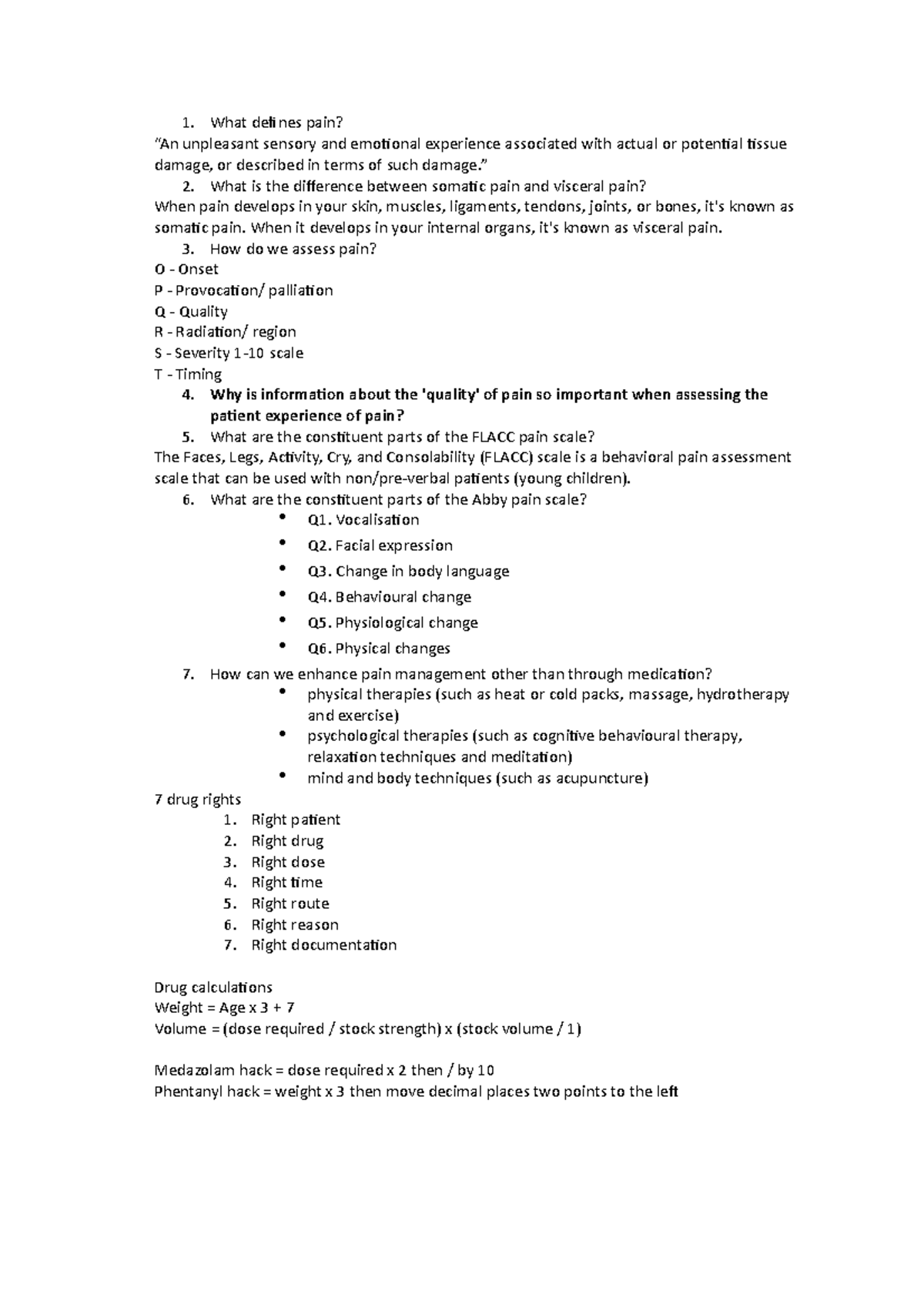 What defines pain - Lecture notes 1 - PAR102 - USC - Studocu