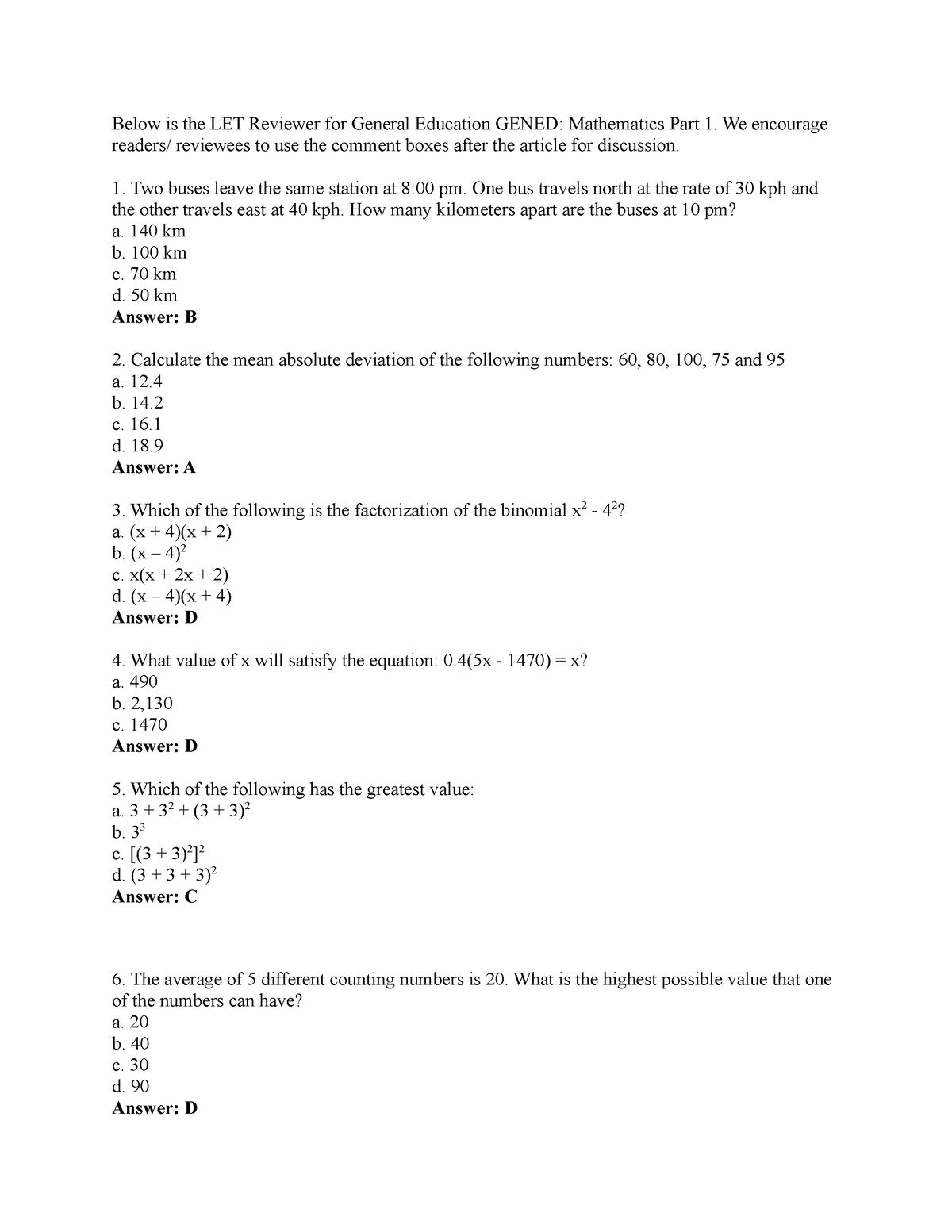 LET-GEN-ED-Sample Tests Set3 - Below is the LET Reviewer for General ...