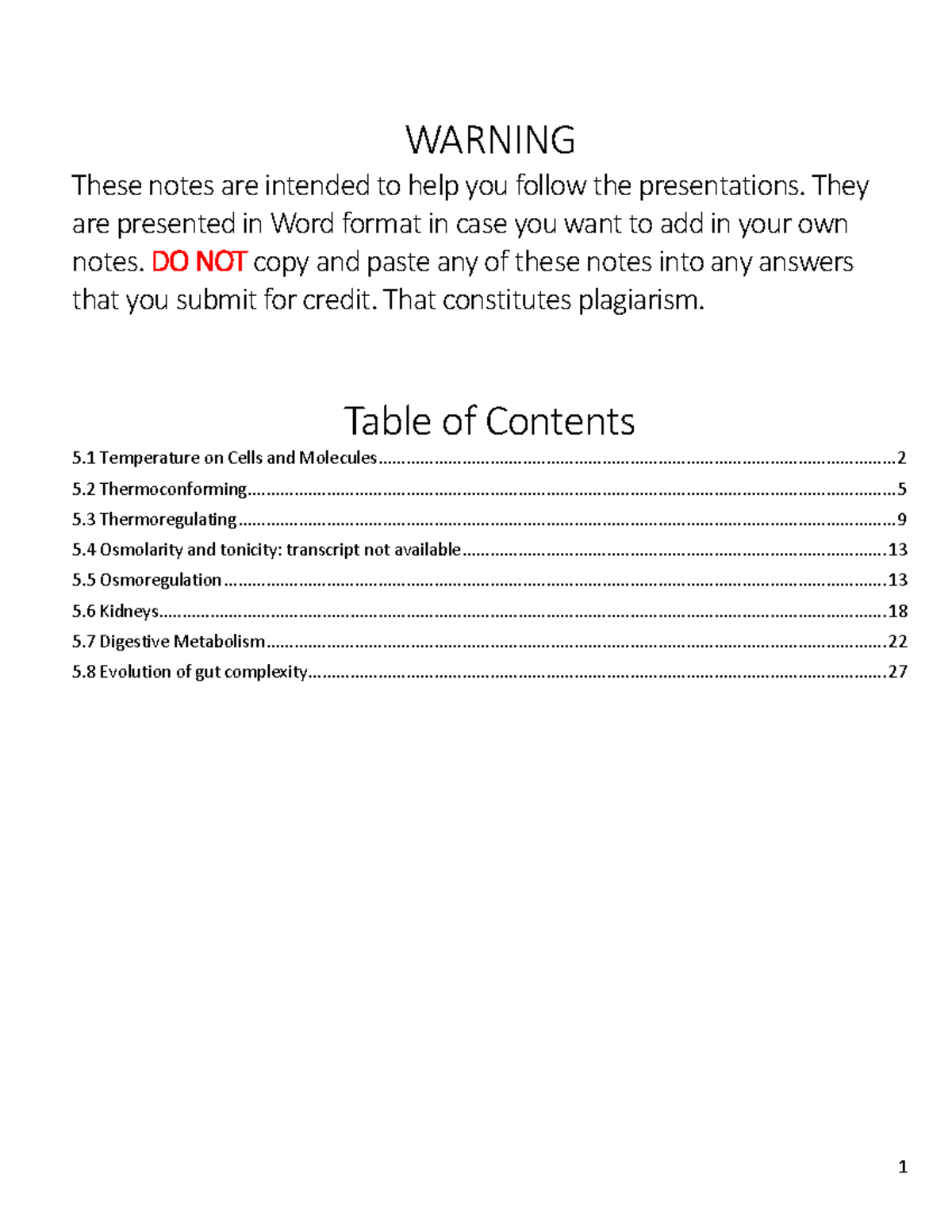 Unit 5 notes - WARNING These Ŷotes are iŶteŶded to help you follow the ...