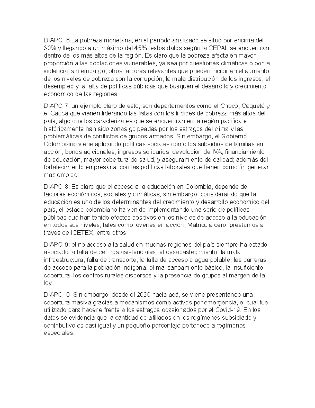 PARA EL Video DE Economia Colombiana - DIAPO :6 La pobreza monetaria ...