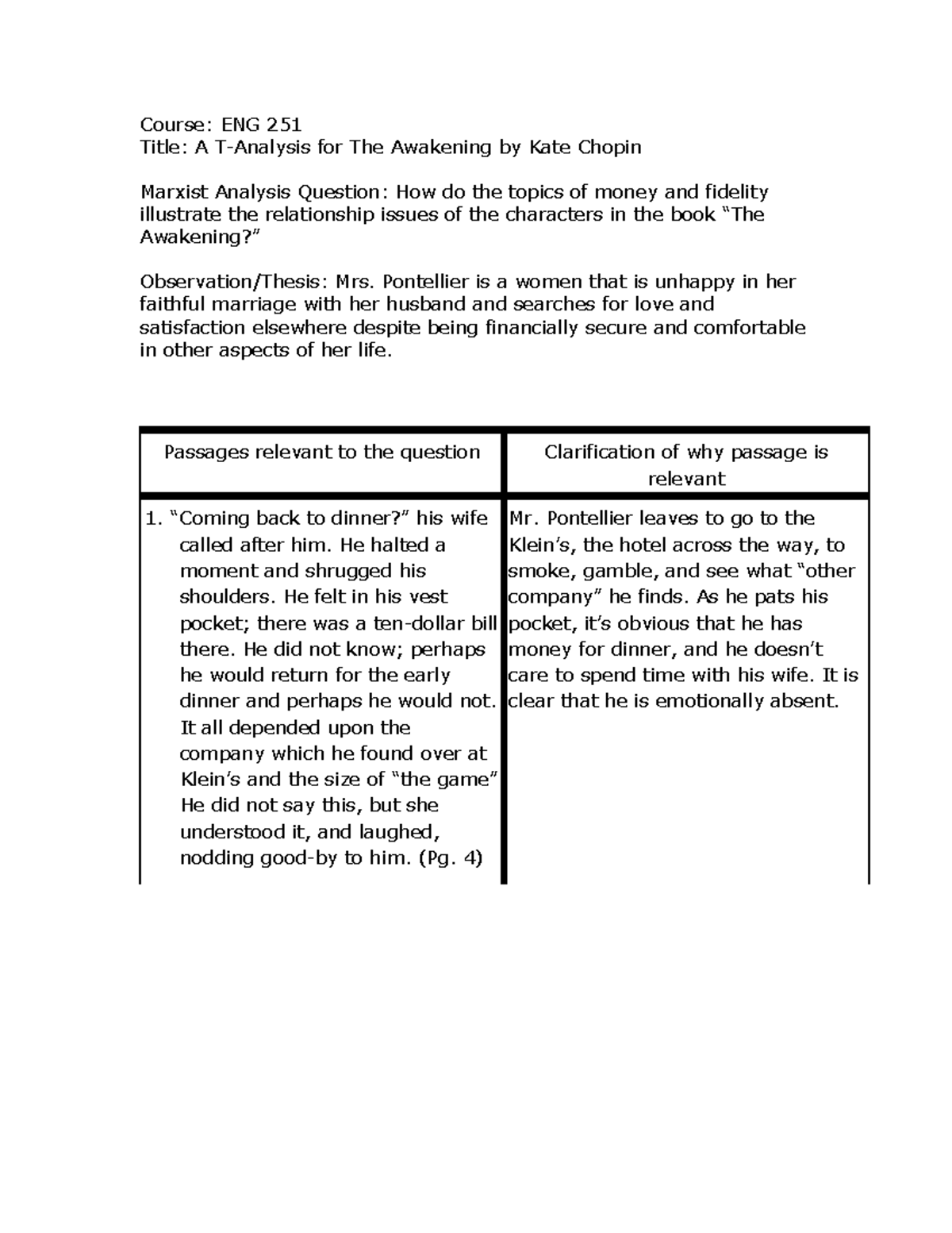 the awakening analysis essay