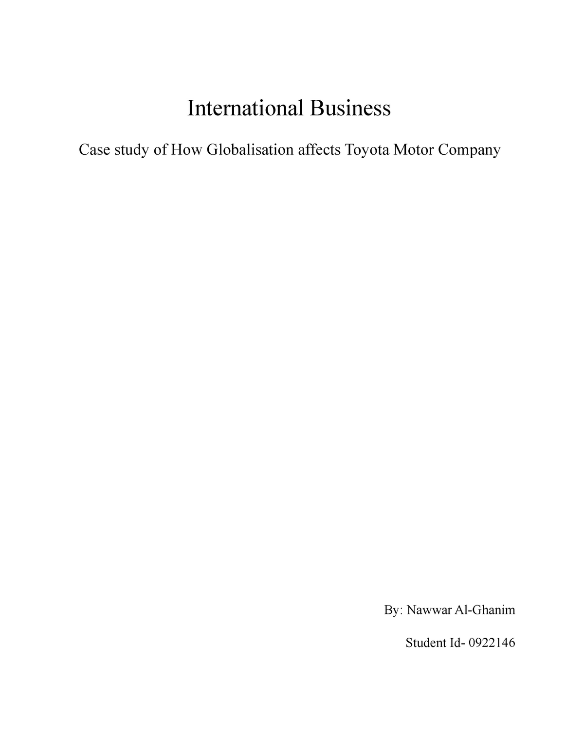 case study about international business