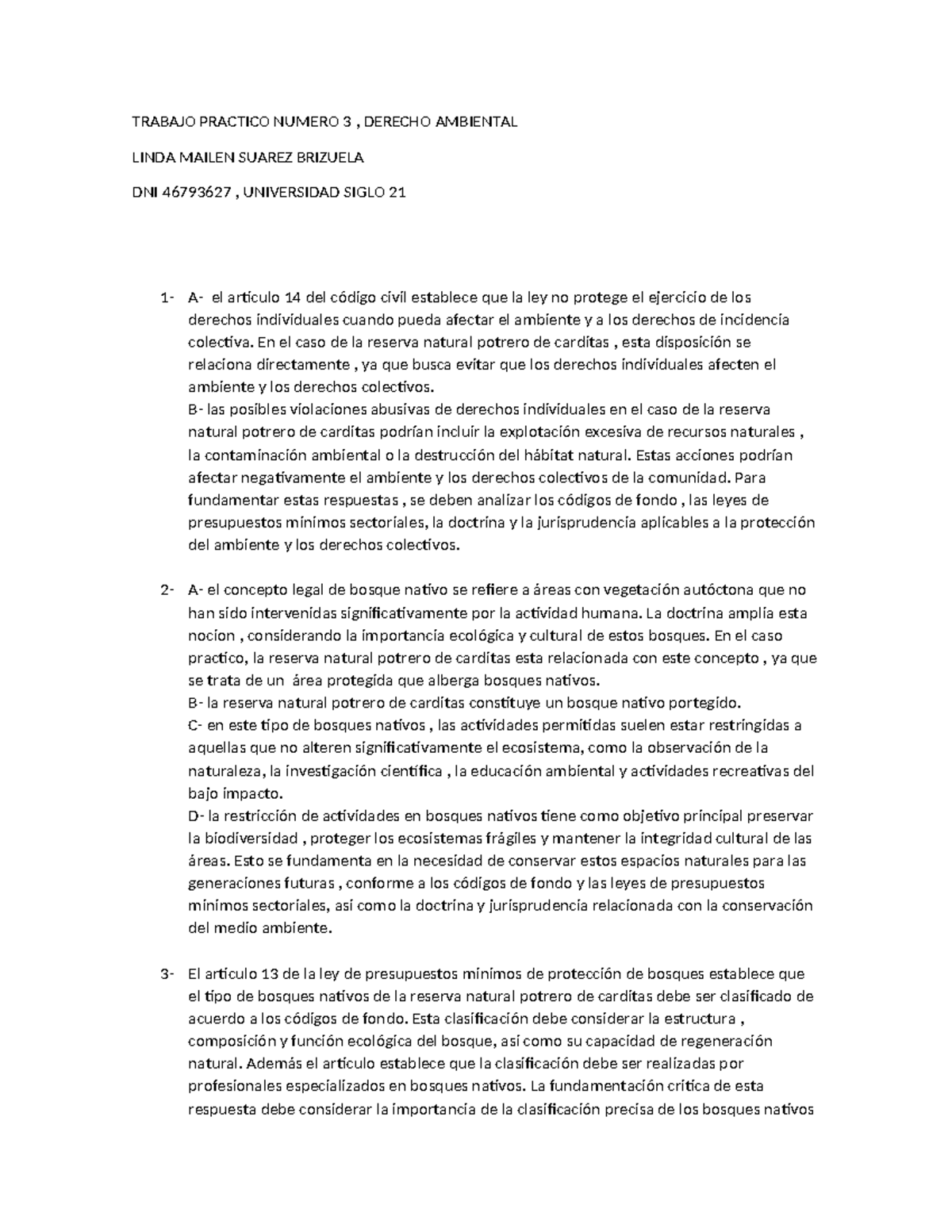 Tp Ambiente Tp Trabajo Practico Numero Derecho Ambiental