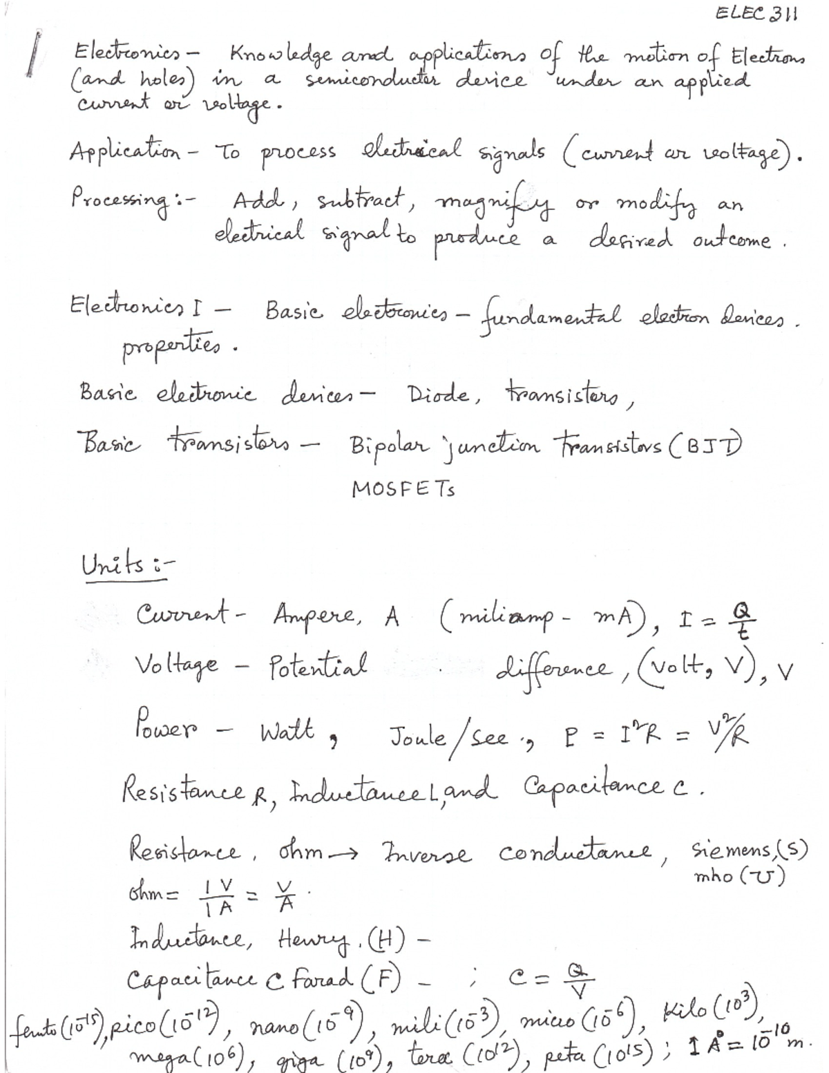 Chap1 - Lecture notes 1-3 - ELEC 311 - Studocu