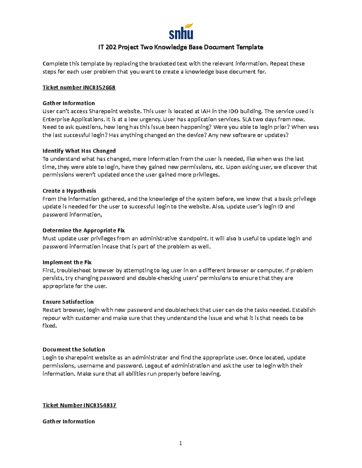 IT 202 Project Two - Got an A - IT 202 Project Two Knowledge Base ...