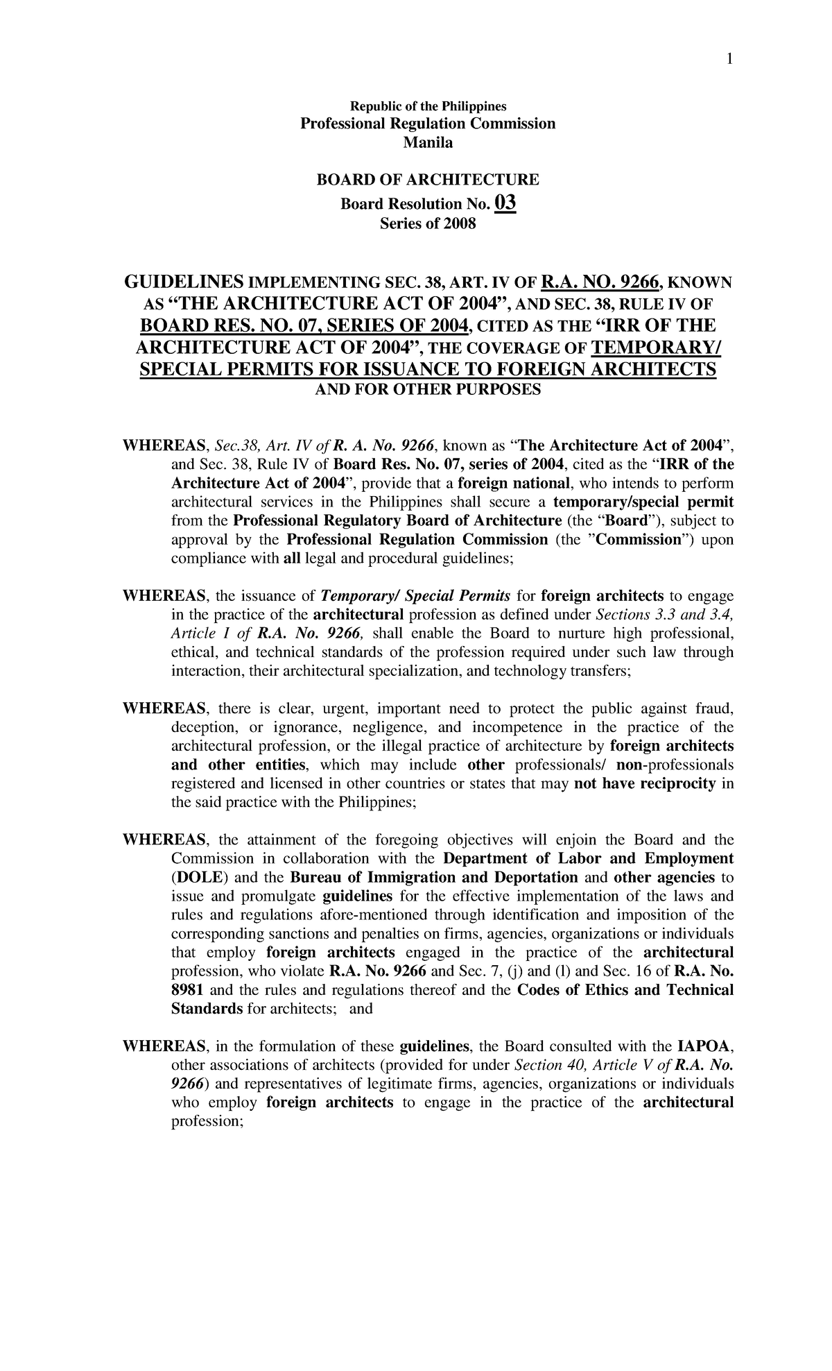 RA-9266 - Republic of the Philippines Professional Regulation ...