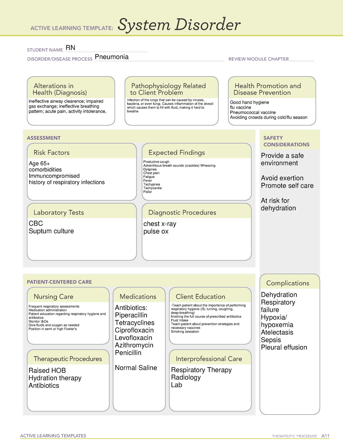 Active Learning Template sys Dis Pneumonia - ACTIVE LEARNING TEMPLATES ...