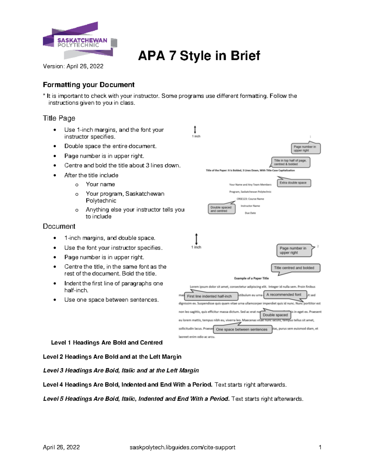 Apa7-briefly 22apr - Business communication - APA 7 Style in Brief ...