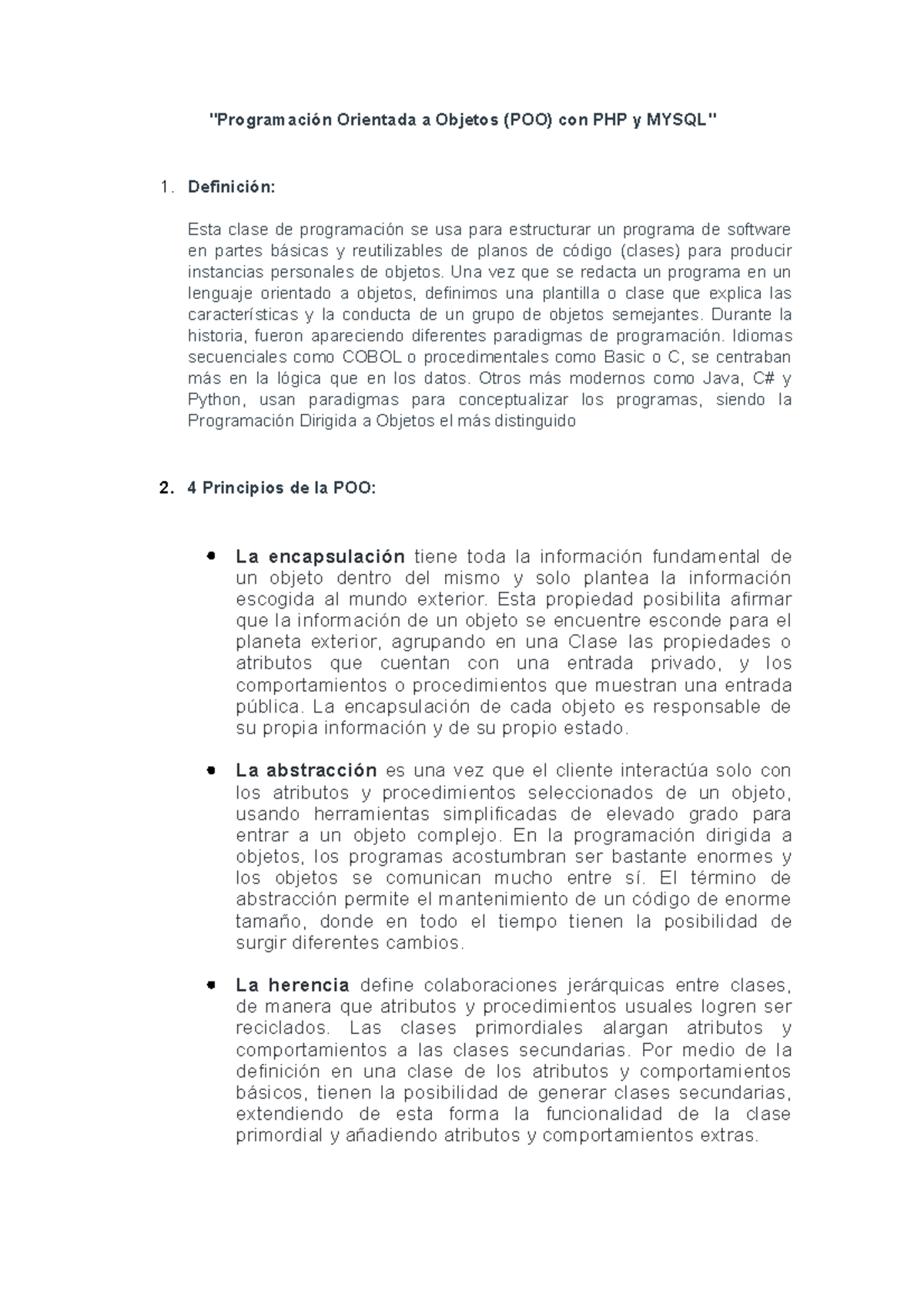 Programación Orientada a Objetos - "Programación Orientada a Objetos ...