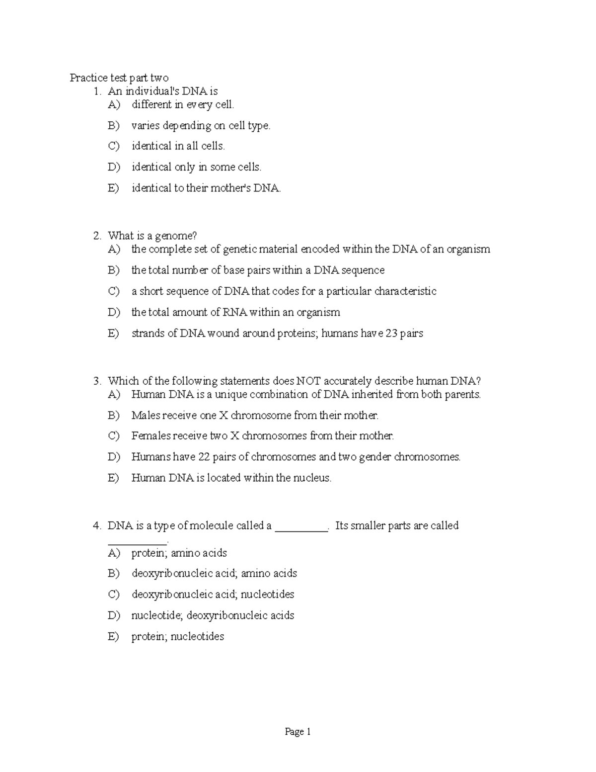 Test 1 part 2 - Lecture notes 4-7 - Practice test part two 1. An ...