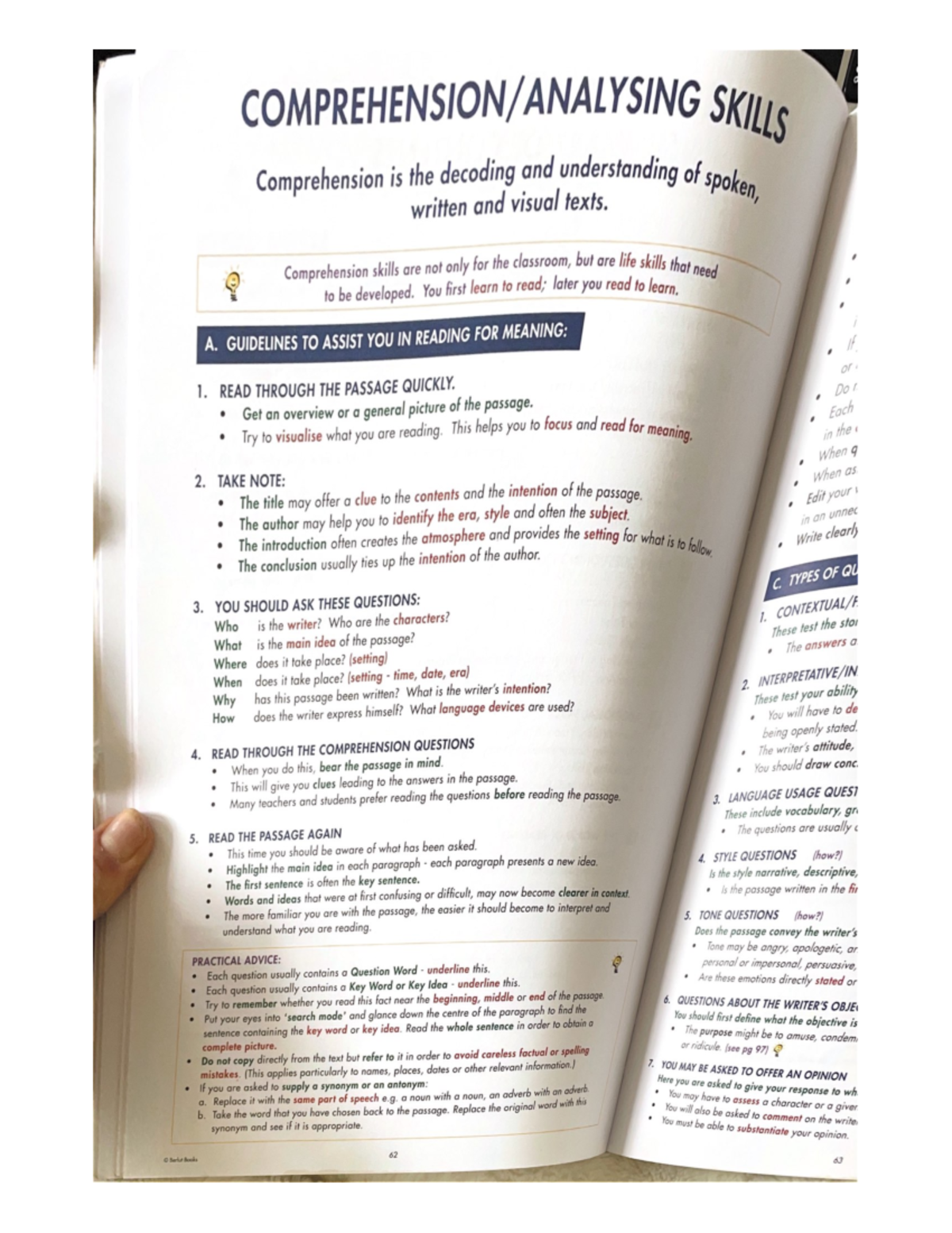 Analysing Skills copy - Spelling notes - SKILLS Comprehension is the ...
