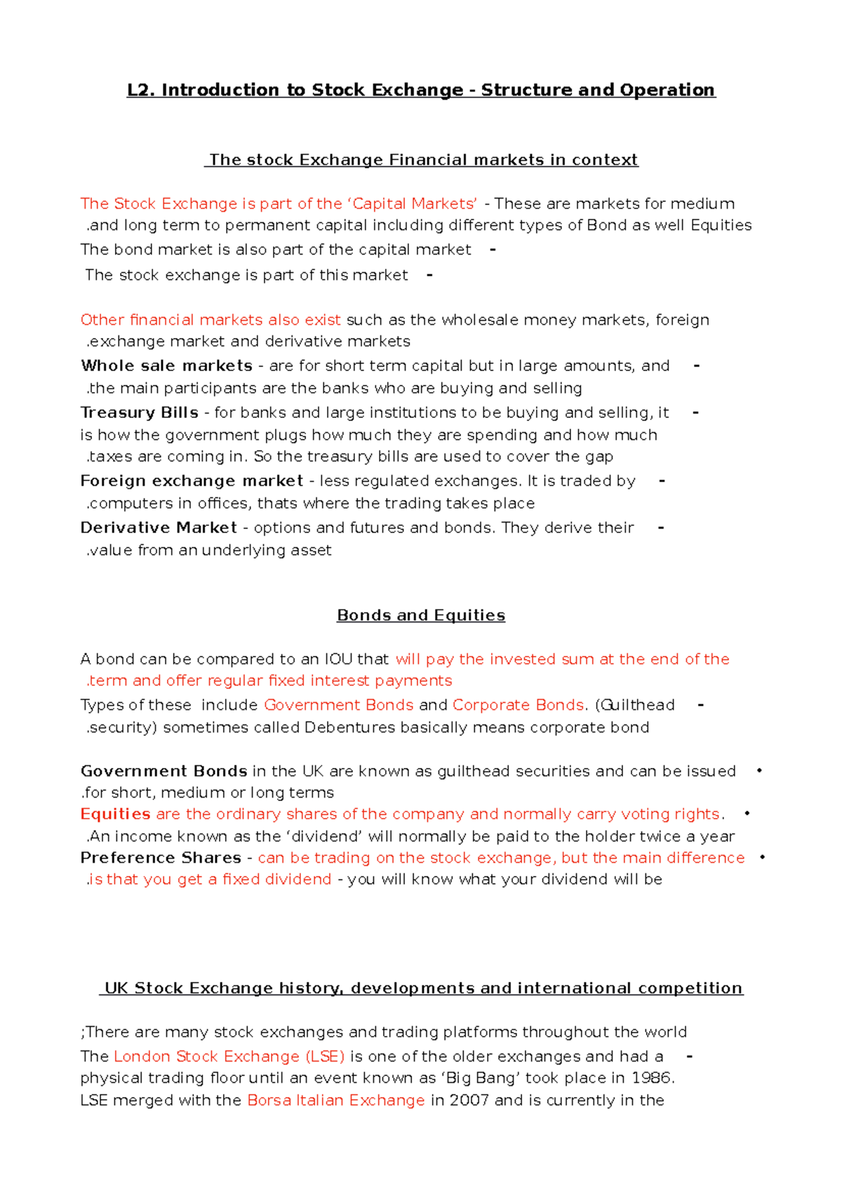L2. Intro to stock exchange - L2. Introduction to Stock Exchange ...