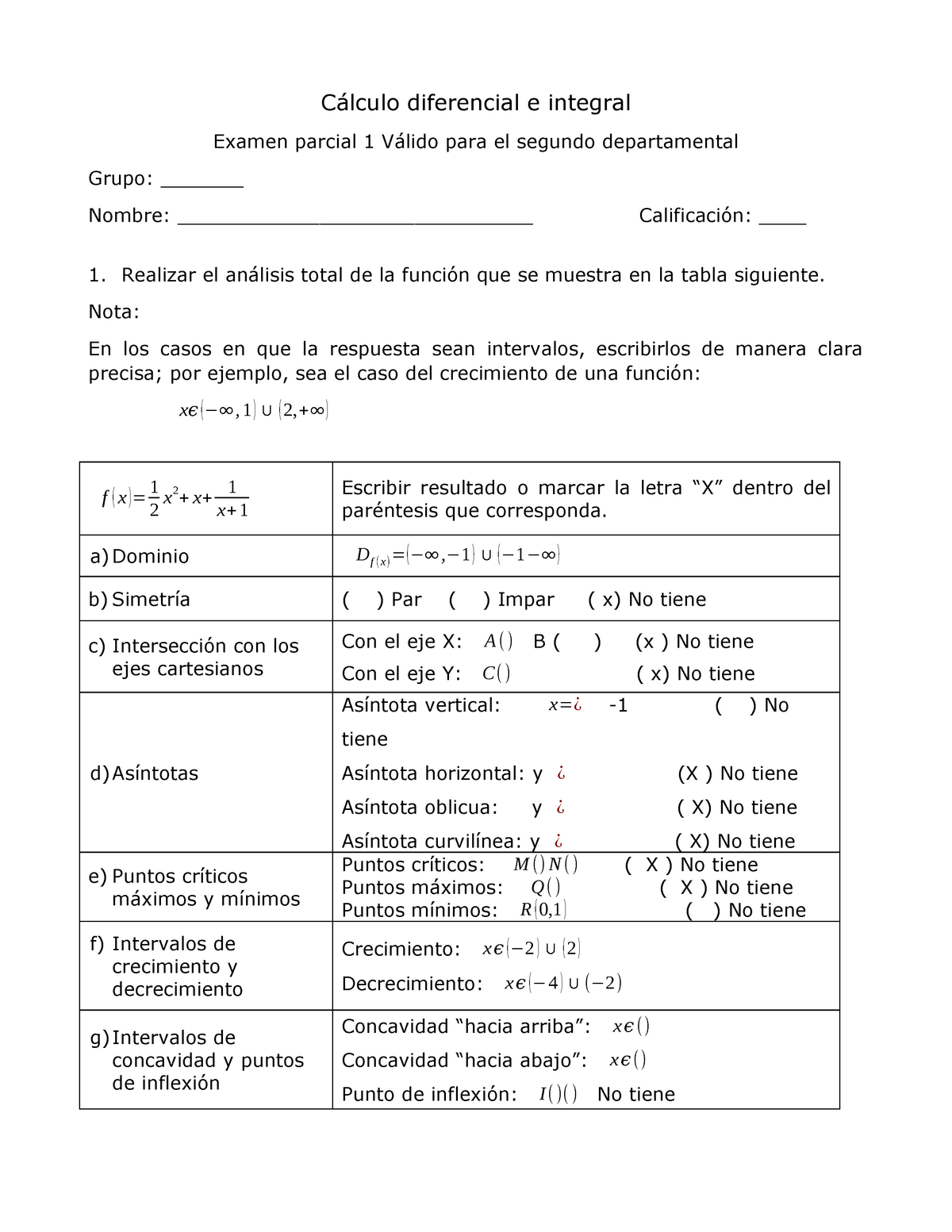 Examen Parcial De Calculo Diferencial E Integral - Cálculo Diferencial ...