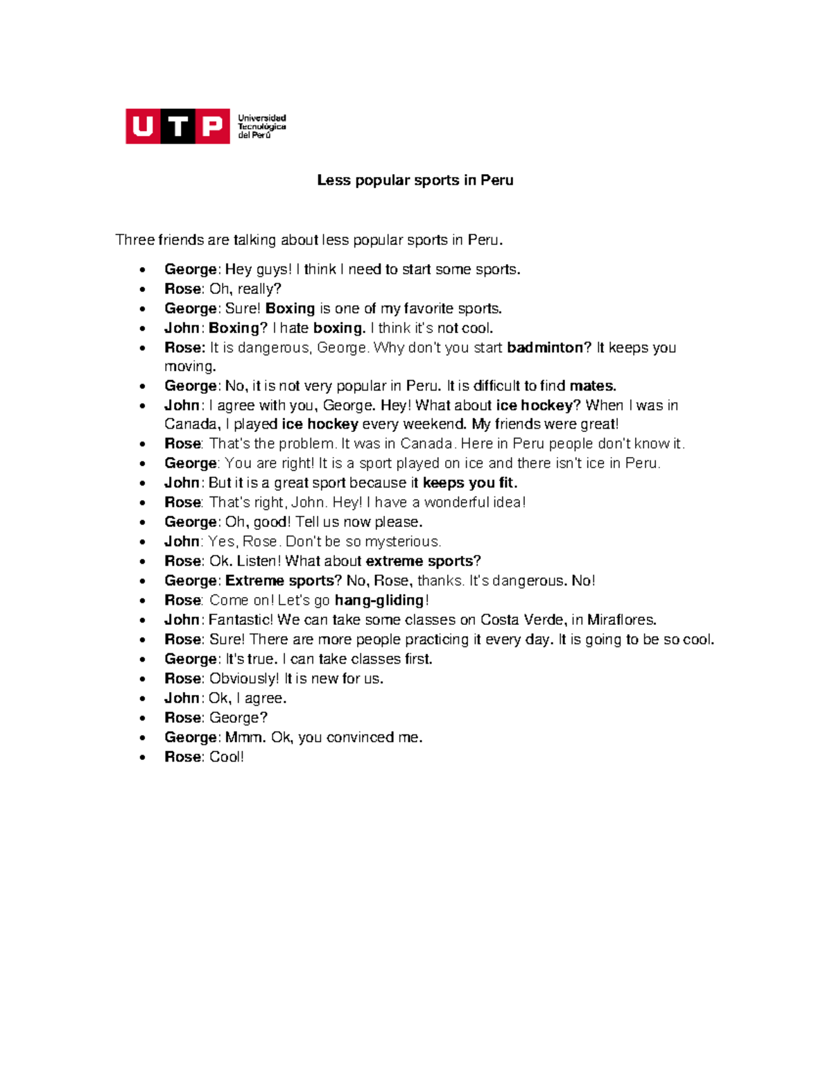 Week 15 - Script - Less popular sports in Peru - Less popular sports in ...