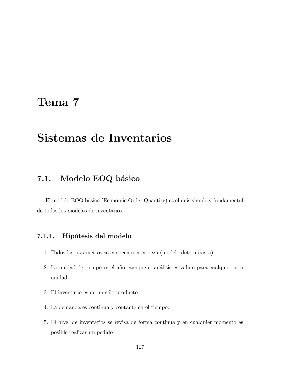 Inventariost 7 - Inventarios - Tema 7 Sistemas De Inventarios 7. Modelo ...