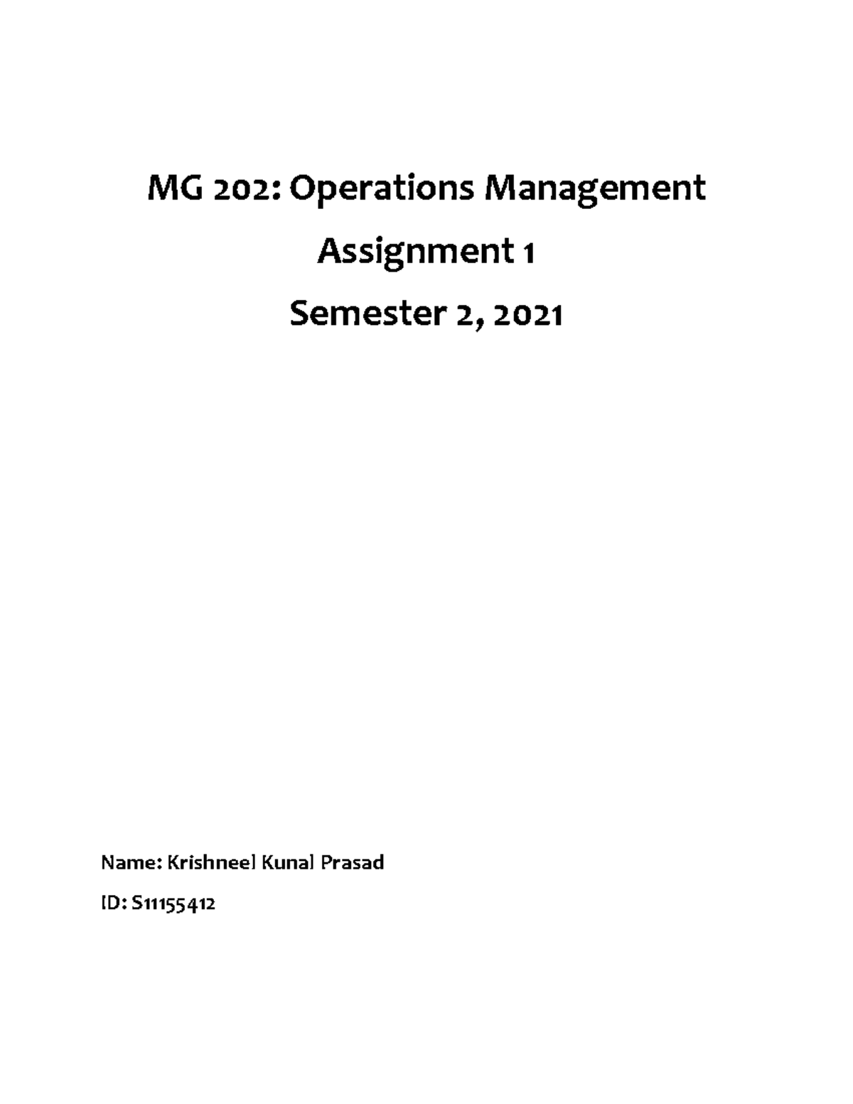 S11155412 Assignment 1 - Organsational Behaviour - USP - Studocu